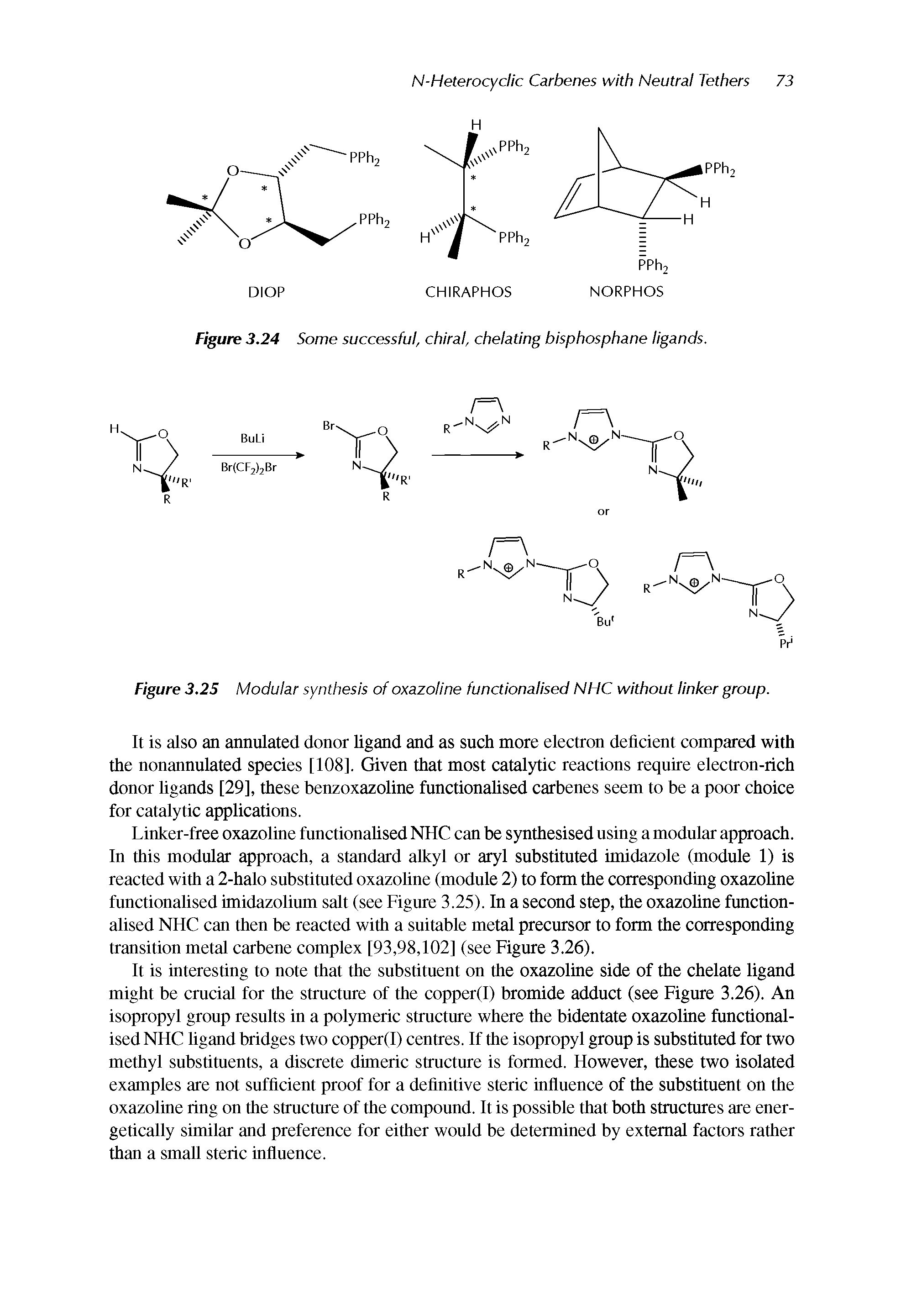 Figure 3.24 Some successful, chiral, chelating bisphosphane ligands.