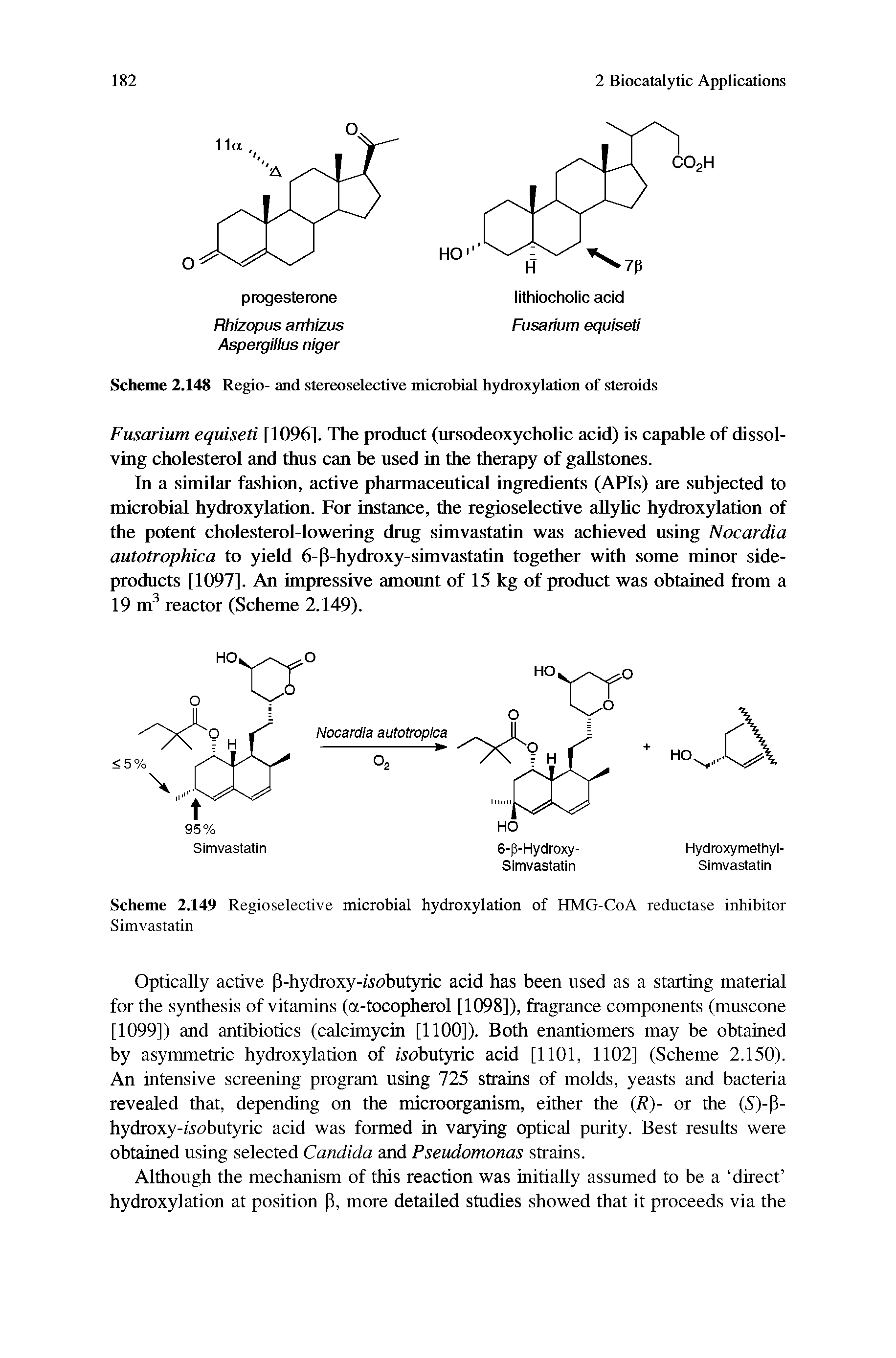 Scheme 2.148 Regio- and stereoselective microbial hydroxylation of steroids...