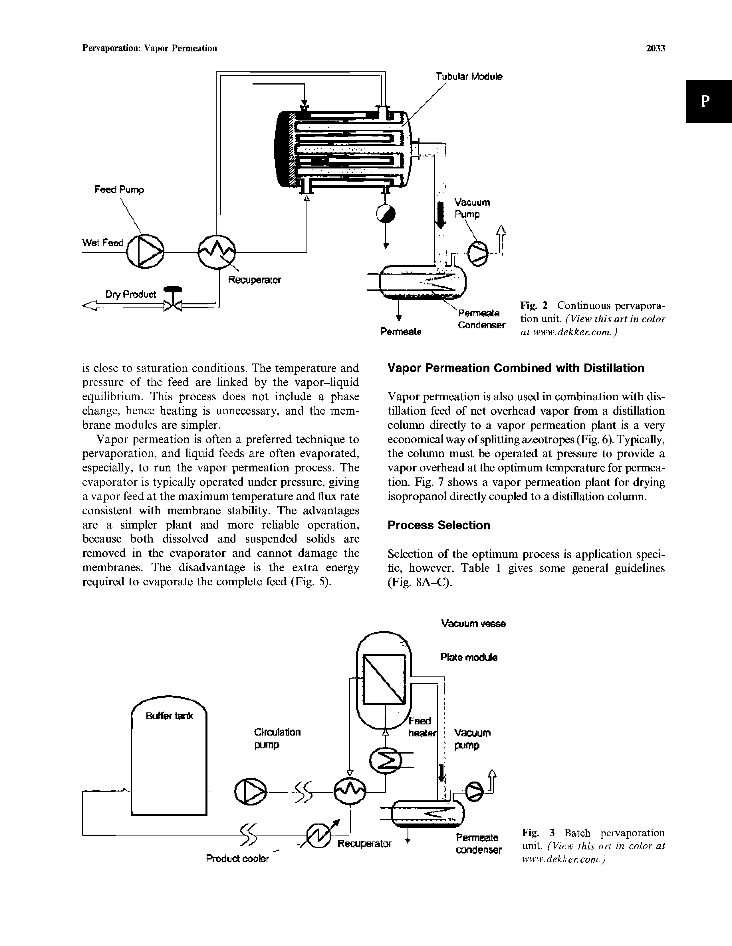 Fig. 2 Continuous pervaporation unit. (View this art in color at www.dekker.com.)...