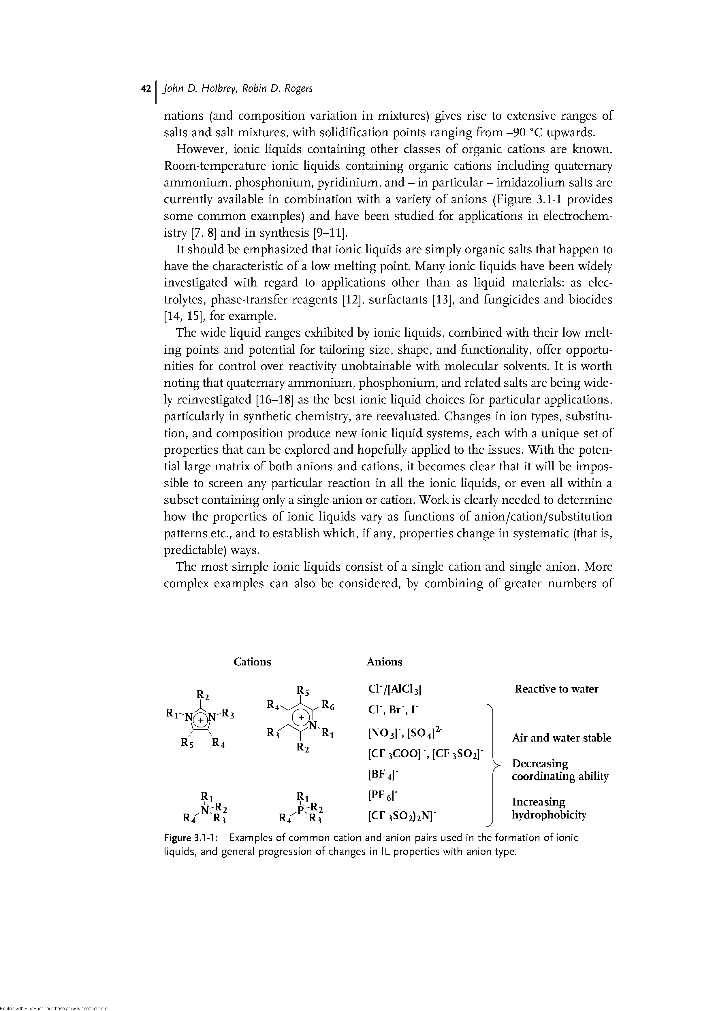 Figure 3.1-1 Examples of common cation and anion pairs used in the formation of ionic...