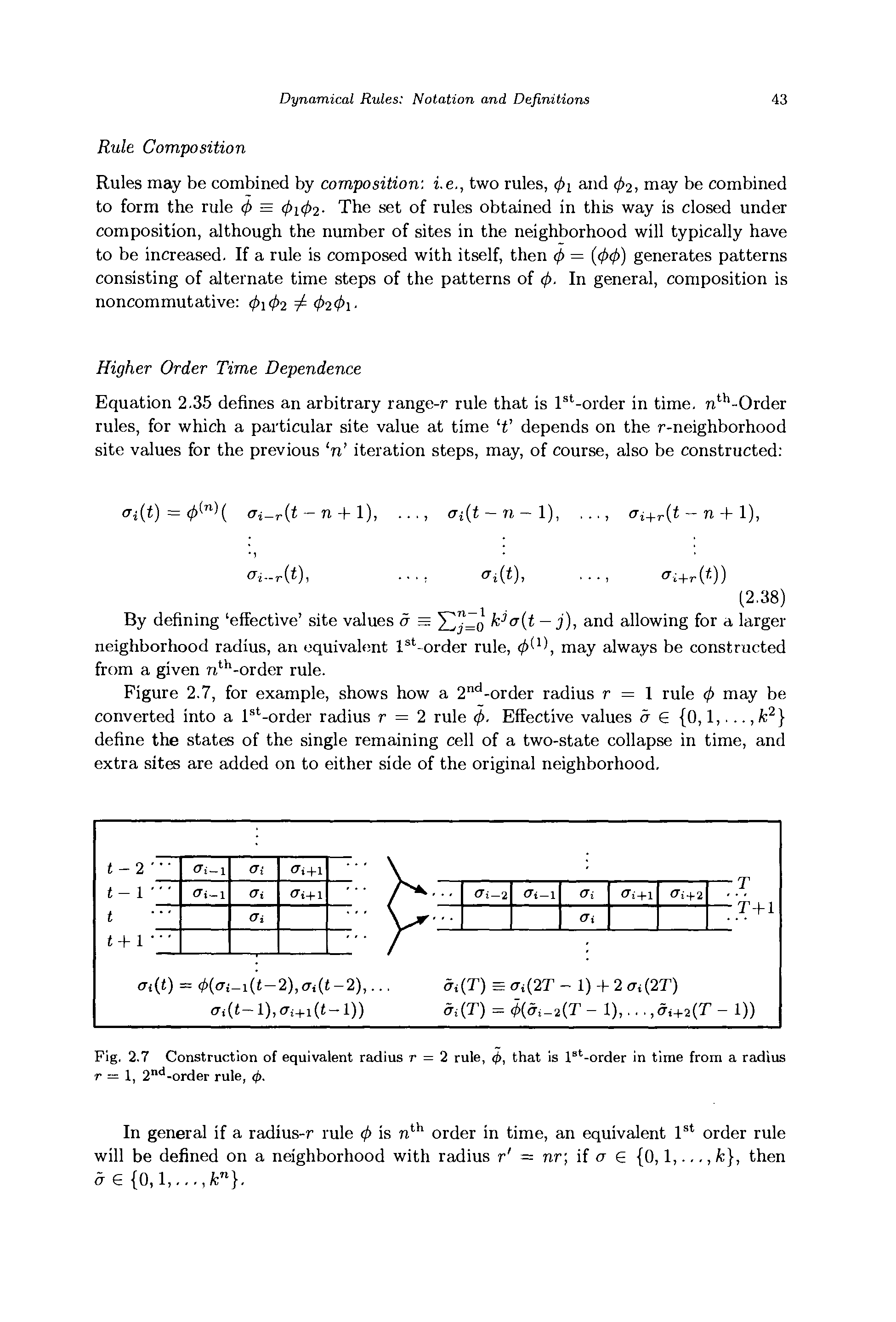 Fig. 2.7 Construction of equivalent radius r = 2 rule, nj), that is l -order in time from a radius r = 1, 2" -order rule,...