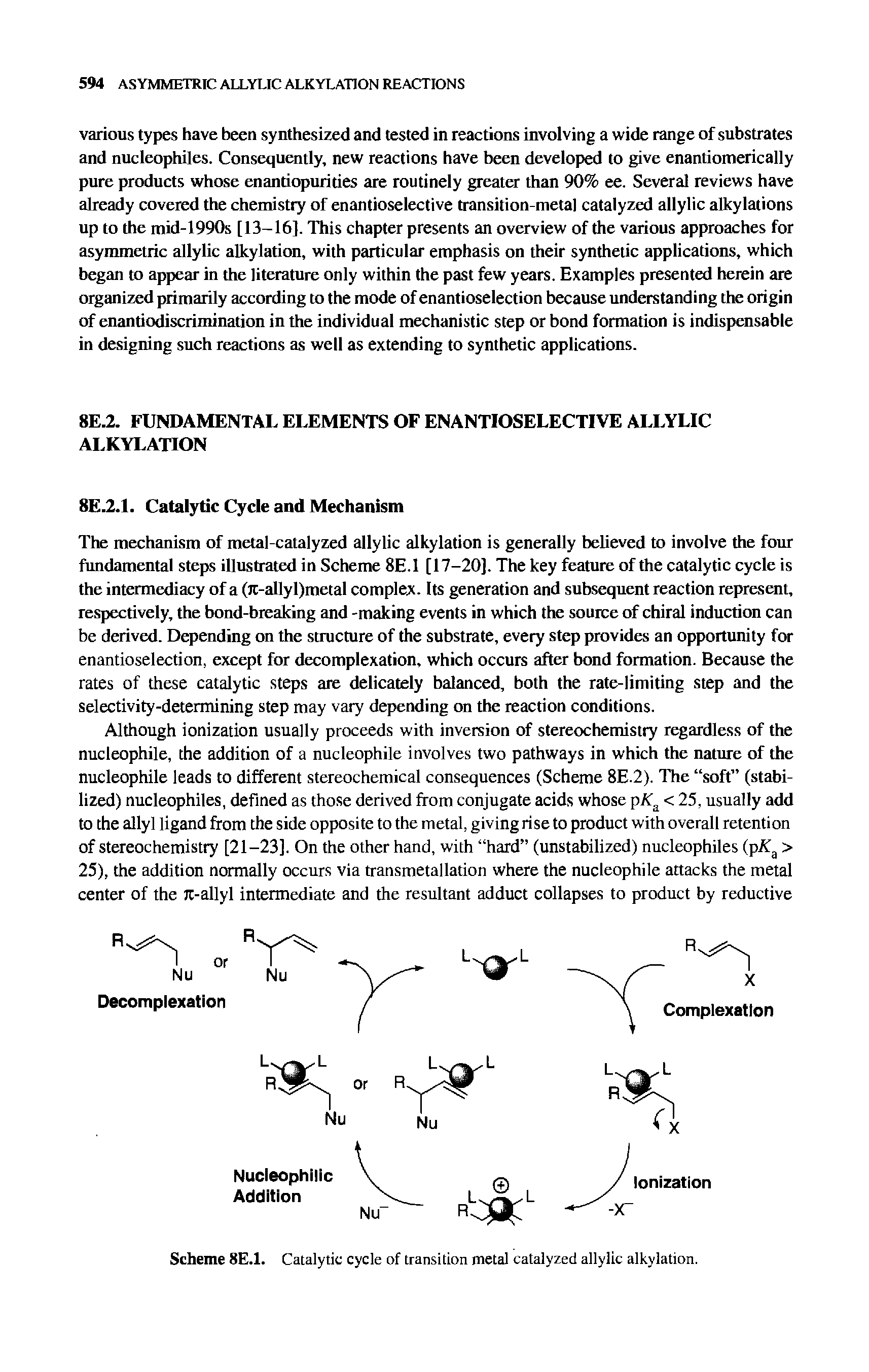 Scheme 8E.1. Catalytic cycle of transition metal catalyzed allylic alkylation.