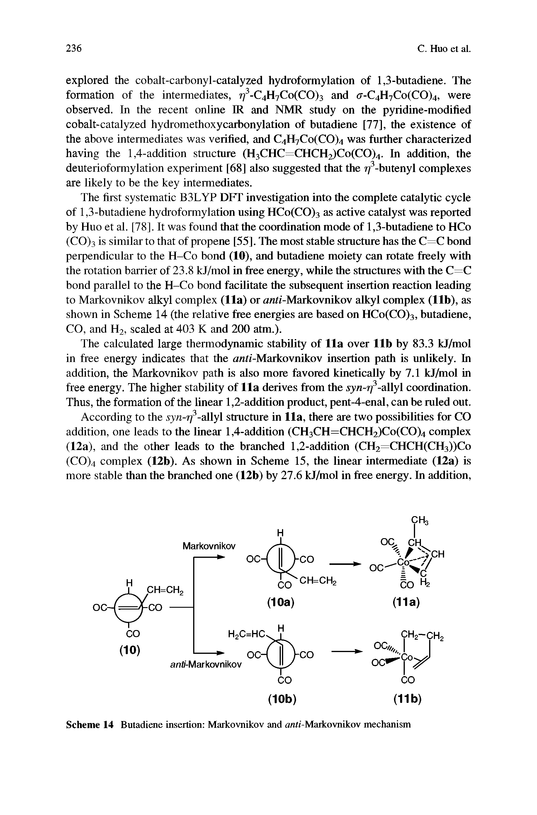 Scheme 14 Butadiene insertion Markovnikov and anti-Markovnikov mechanism...