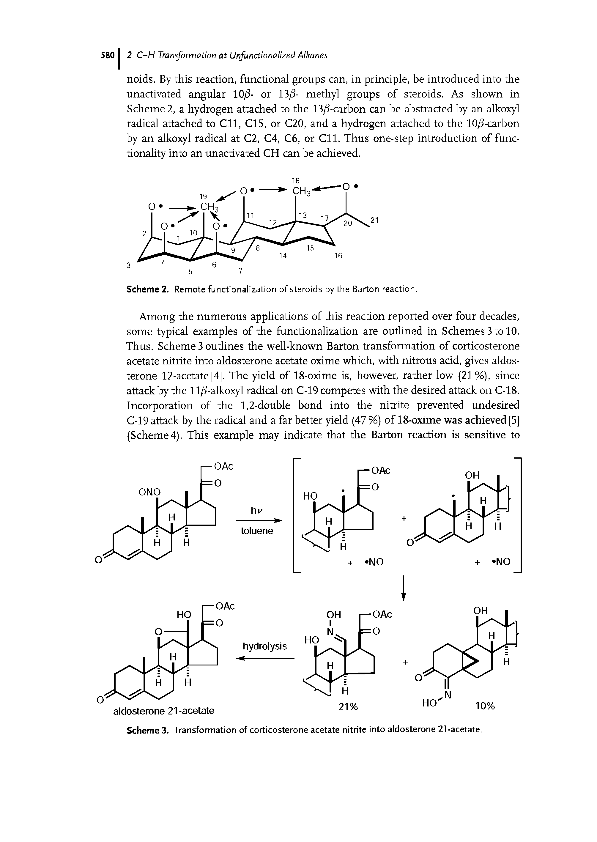 Scheme 3. Transformation of corticosterone acetate nitrite into aldosterone 21-acetate.