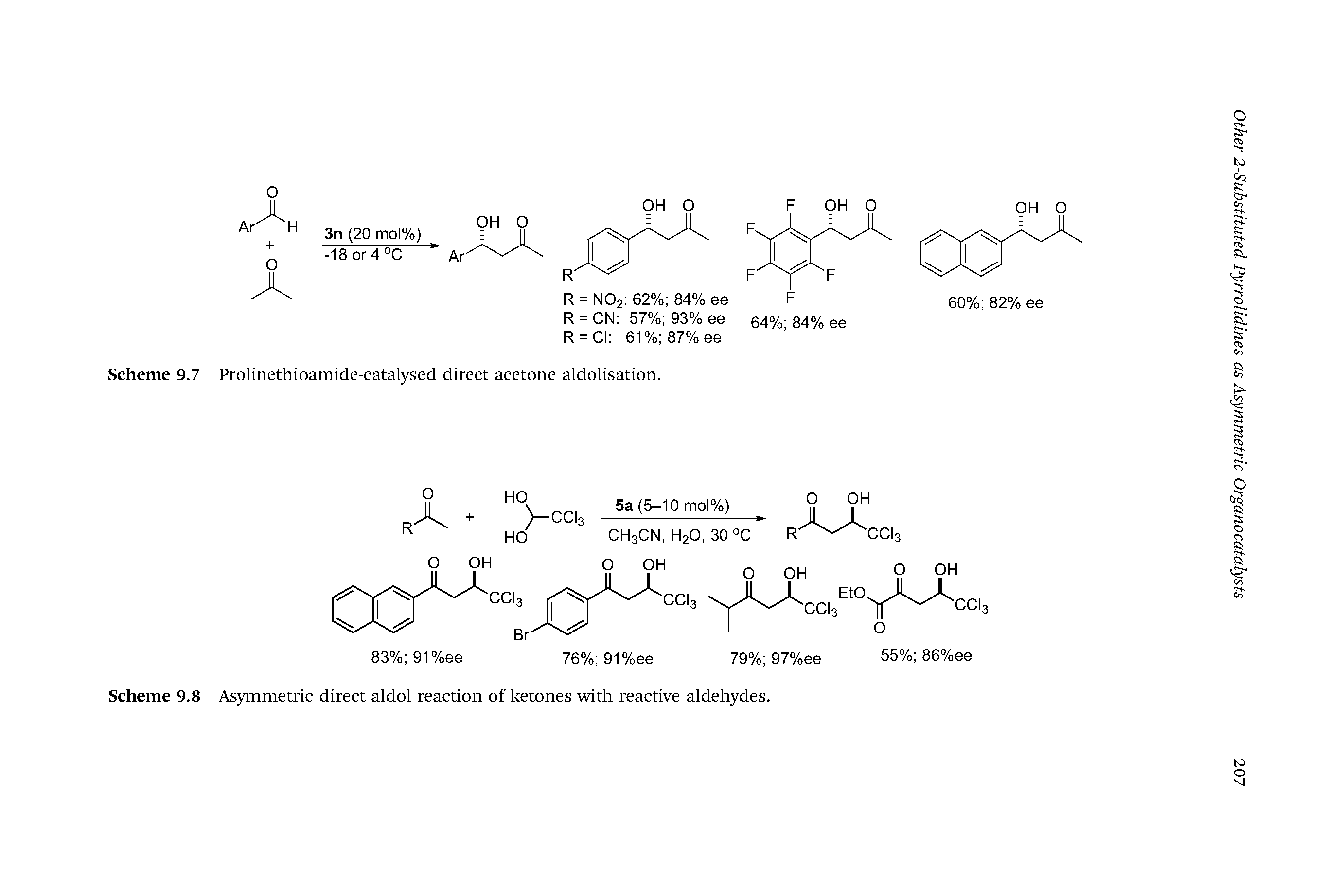 Scheme 9.8 Asymmetric direct aldol reaction of ketones with reactive aldehydes.