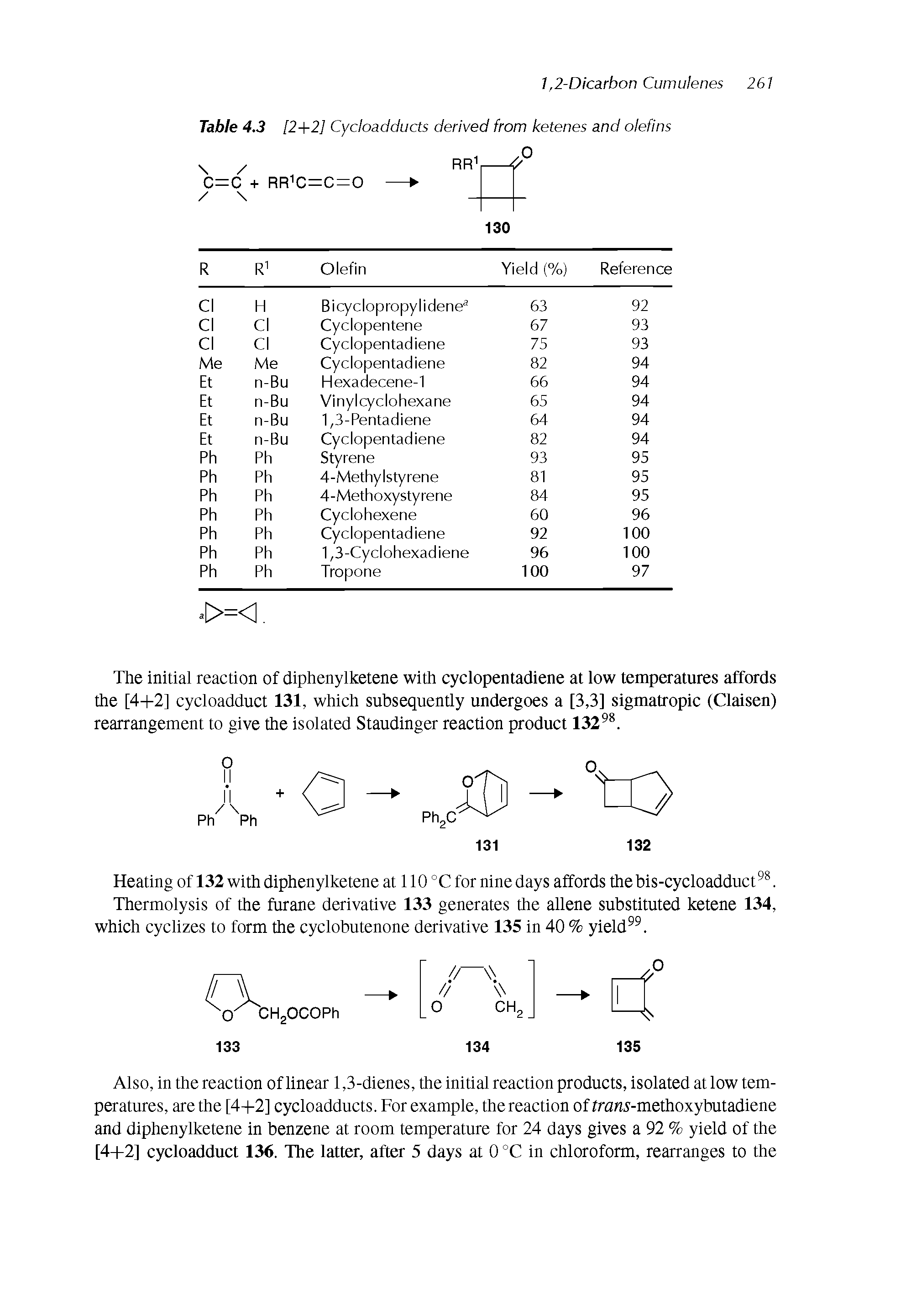 Table 43 [2+2] Cycloadducts derived from ketenes and olefins...