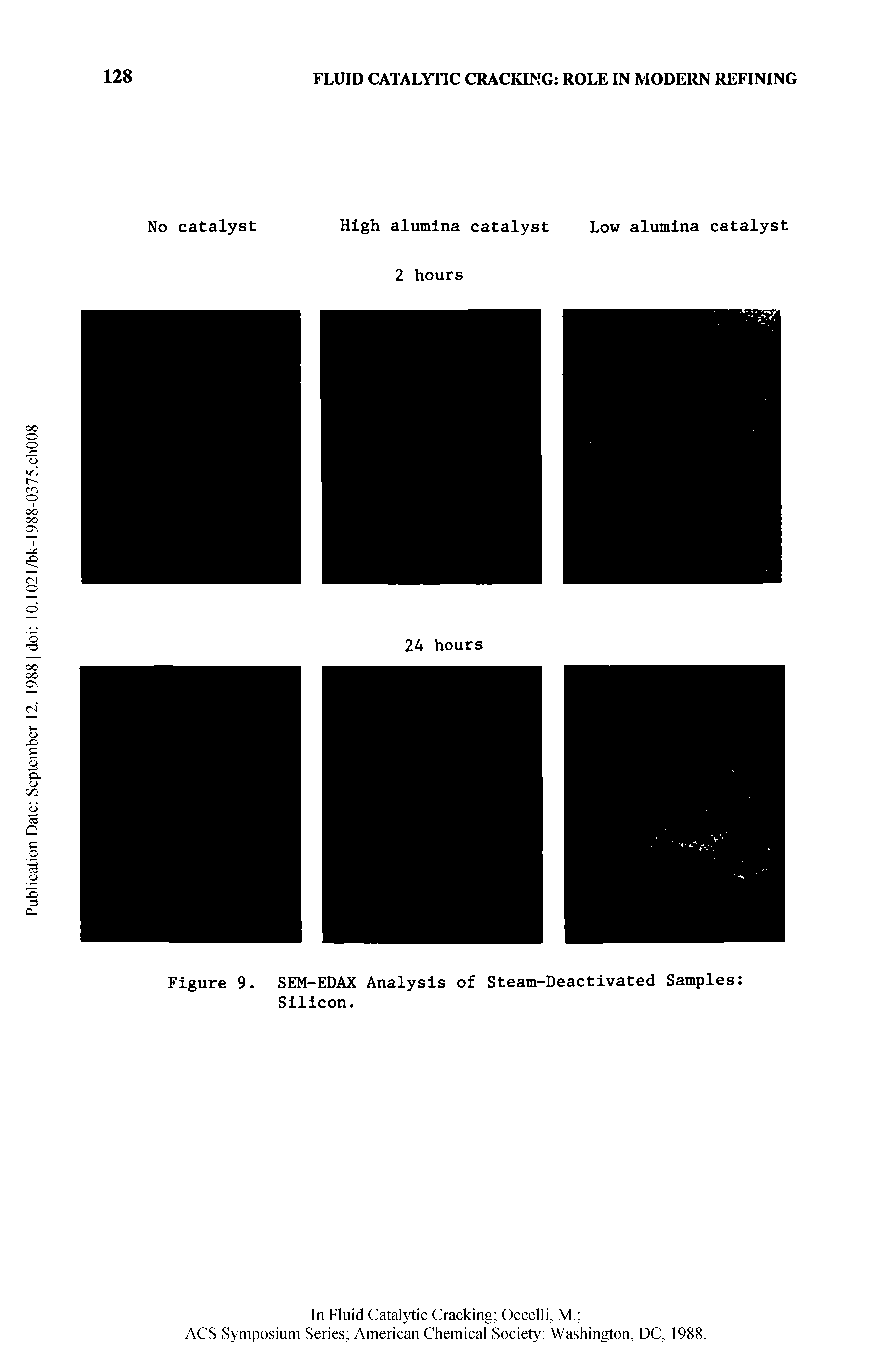 Figure 9. SEM-EDAX Analysis of Steam-Deactivated Samples Silicon.