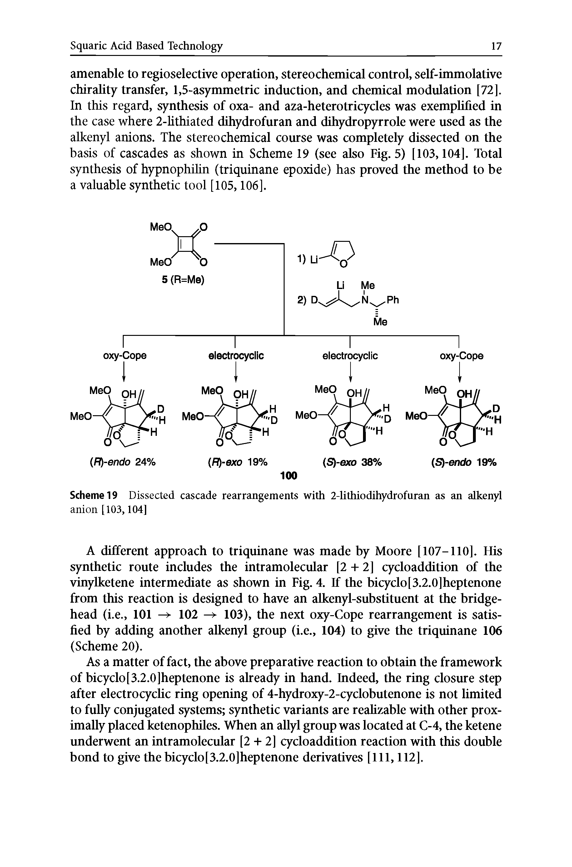 Scheme 19 Dissected cascade rearrangements with 2-lithiodihydrofuran as an alken d...