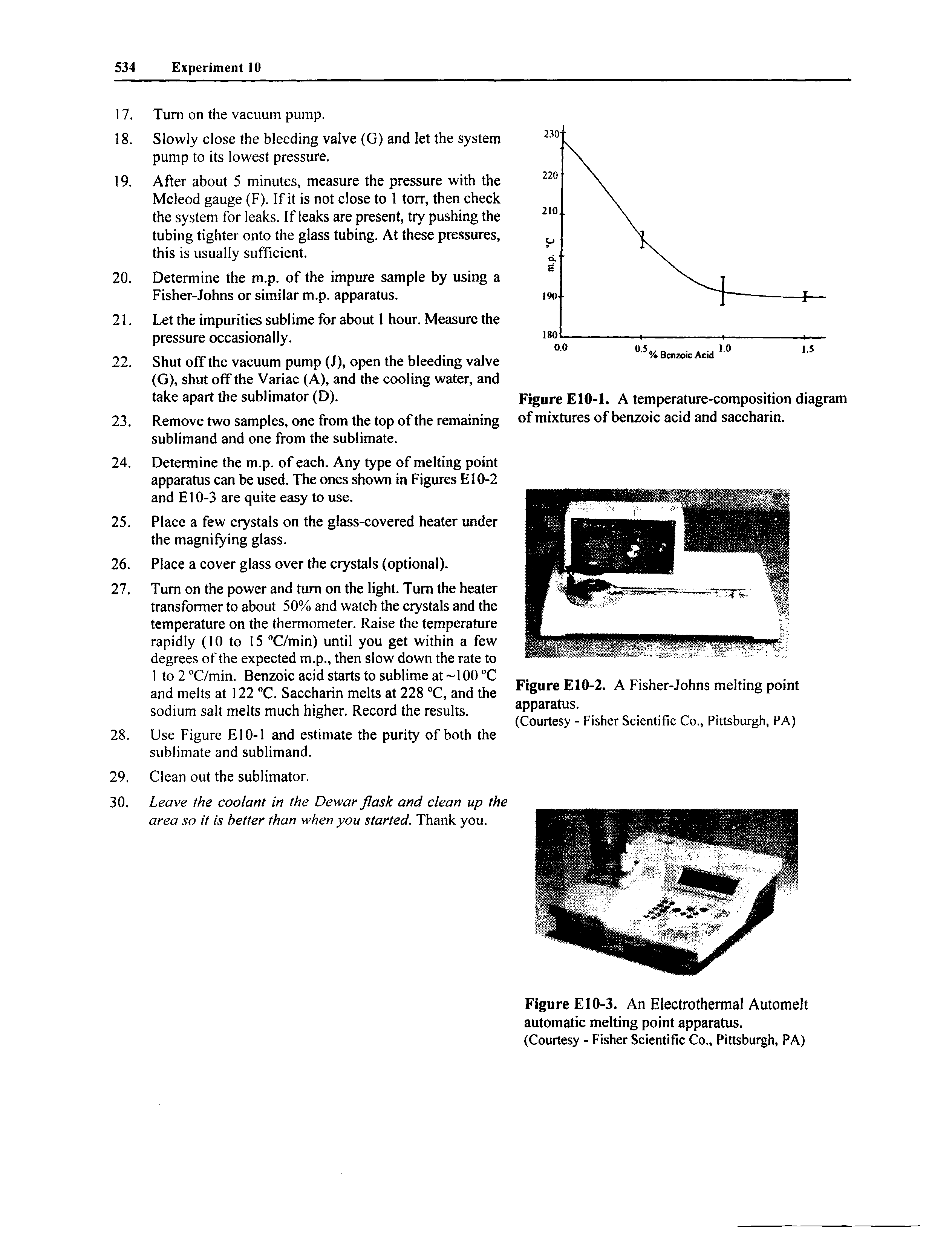 Figure ElO-l. A temperature-composition diagram of mixtures of benzoic acid and saccharin.