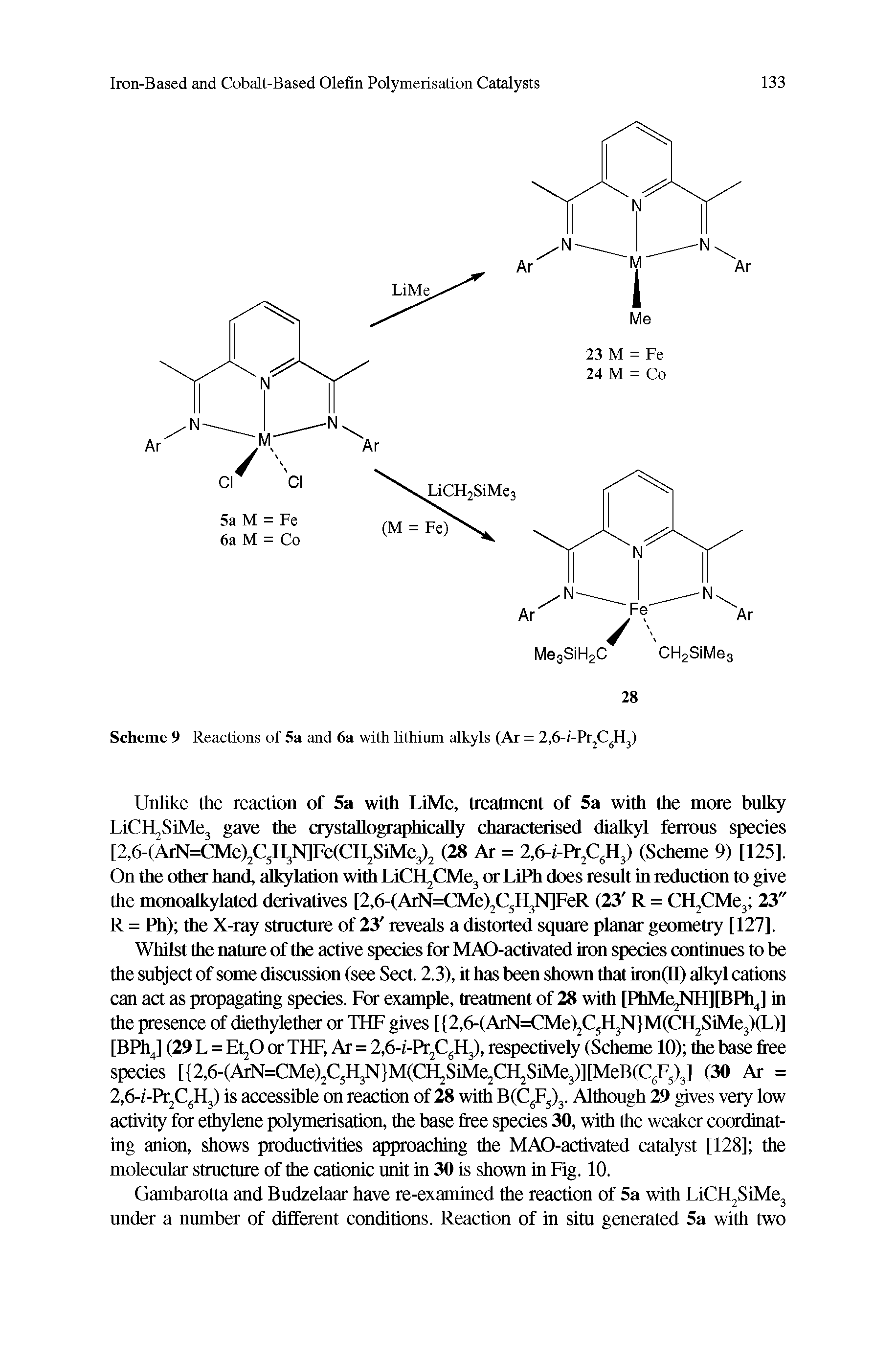 Scheme 9 Reactions of 5a and 6a with lithium alkyls (Ar = 2,6-i-Pr2C6H3)...