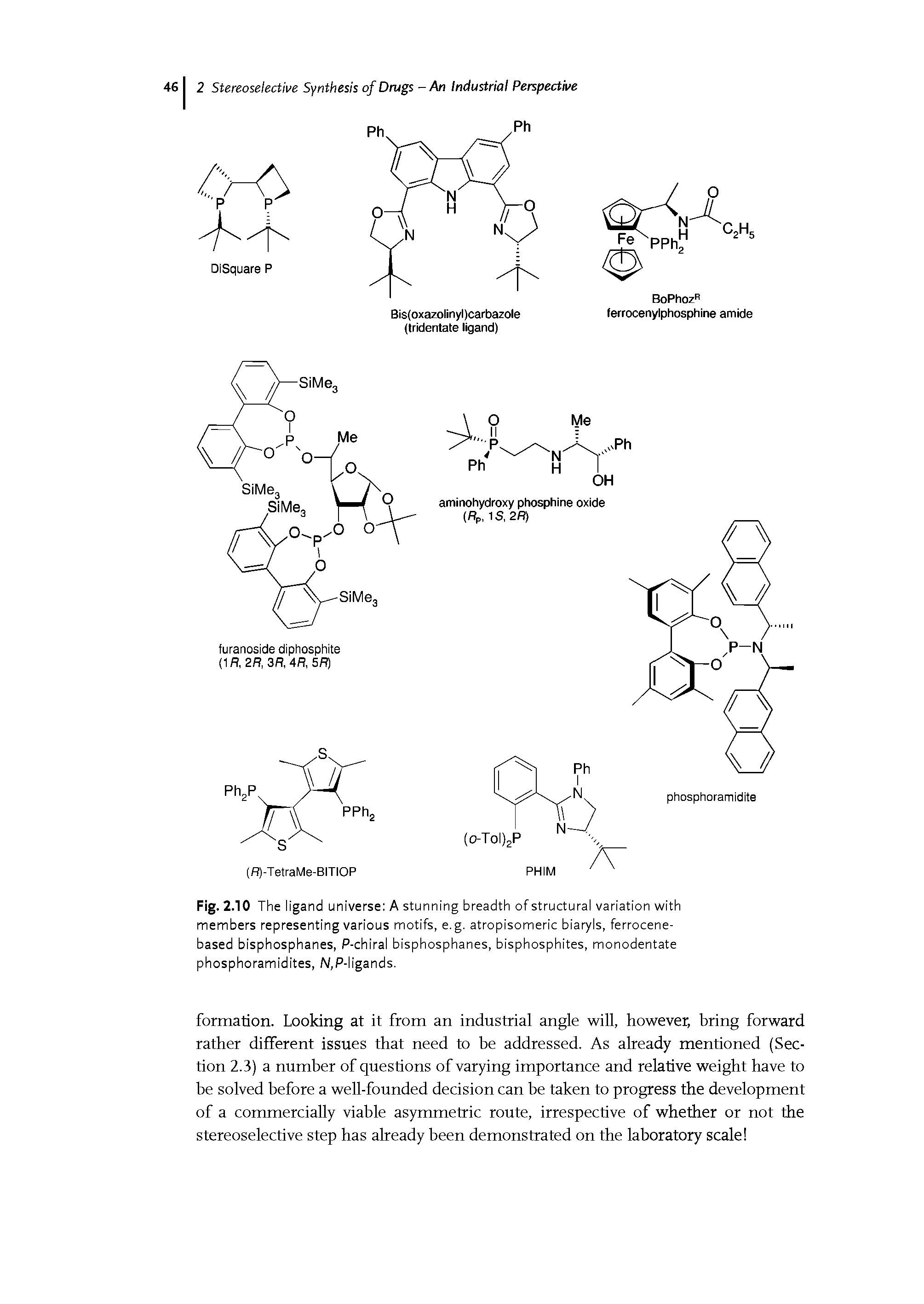 Fig. 2.10 The ligand universe A stunning breadth of structural variation with members representing various motifs, e.g. atropisomeric biaryls, ferrocene-based bisphosphanes, P-chiral bisphosphanes, bisphosphites, monodentate phosphoramidites, AJ,P-ligands.