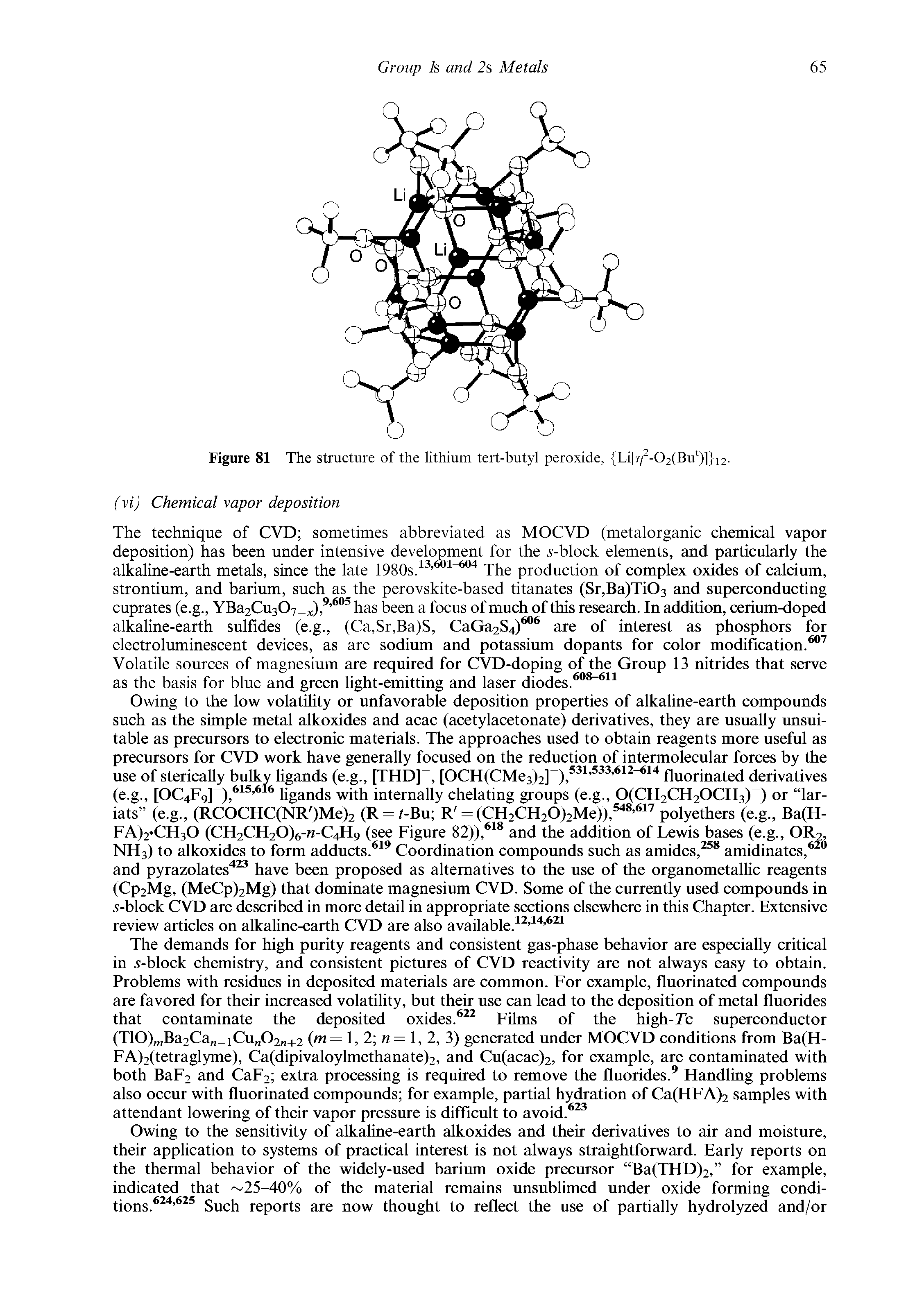 Figure 81 The structure of the lithium tert-butyl peroxide, Li[7j -02(Bu )] i2.