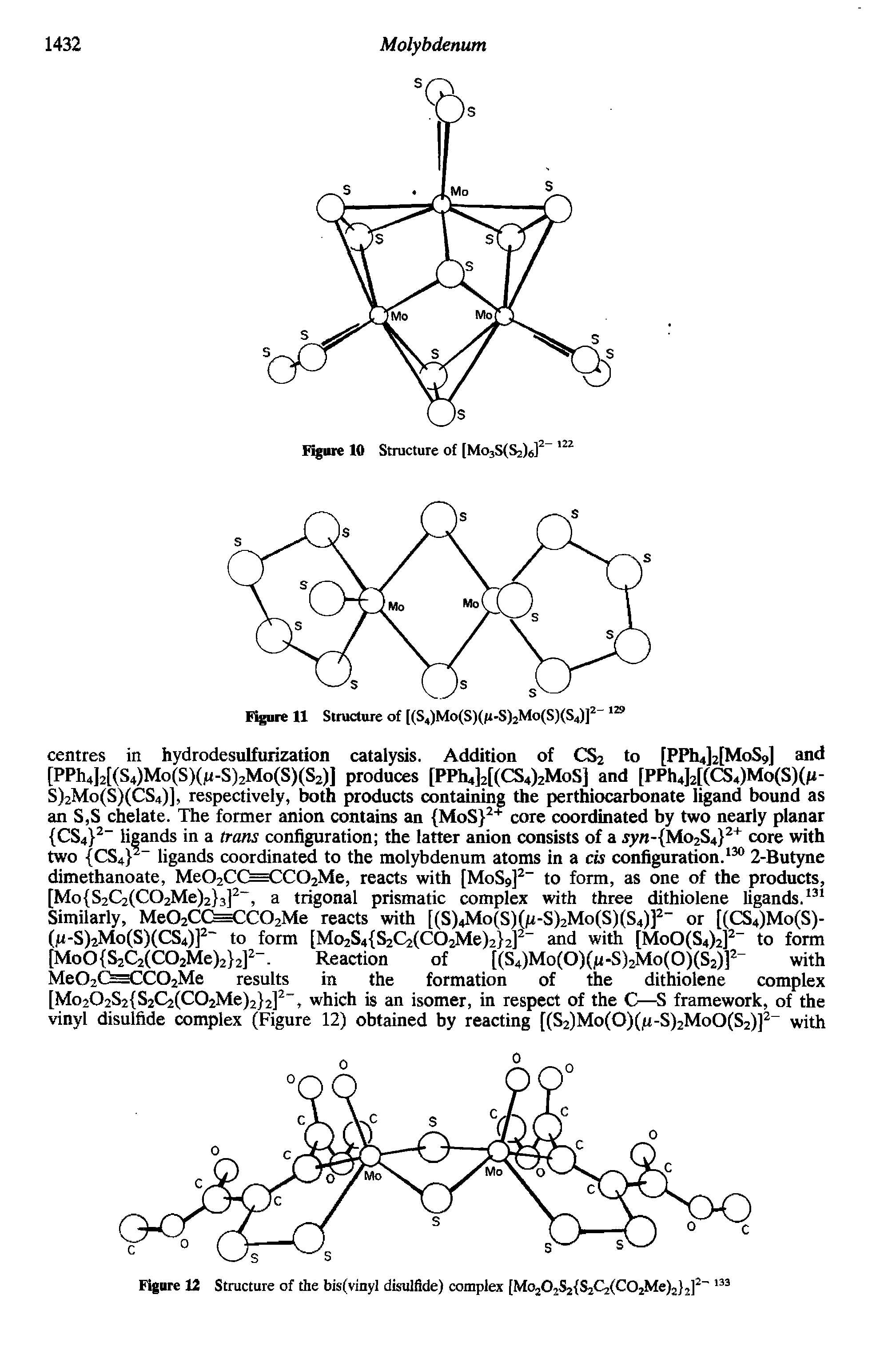 Figure 12 Structure of the bis(vinyl disulfide) complex [MojO C CC Me) , 2 133...