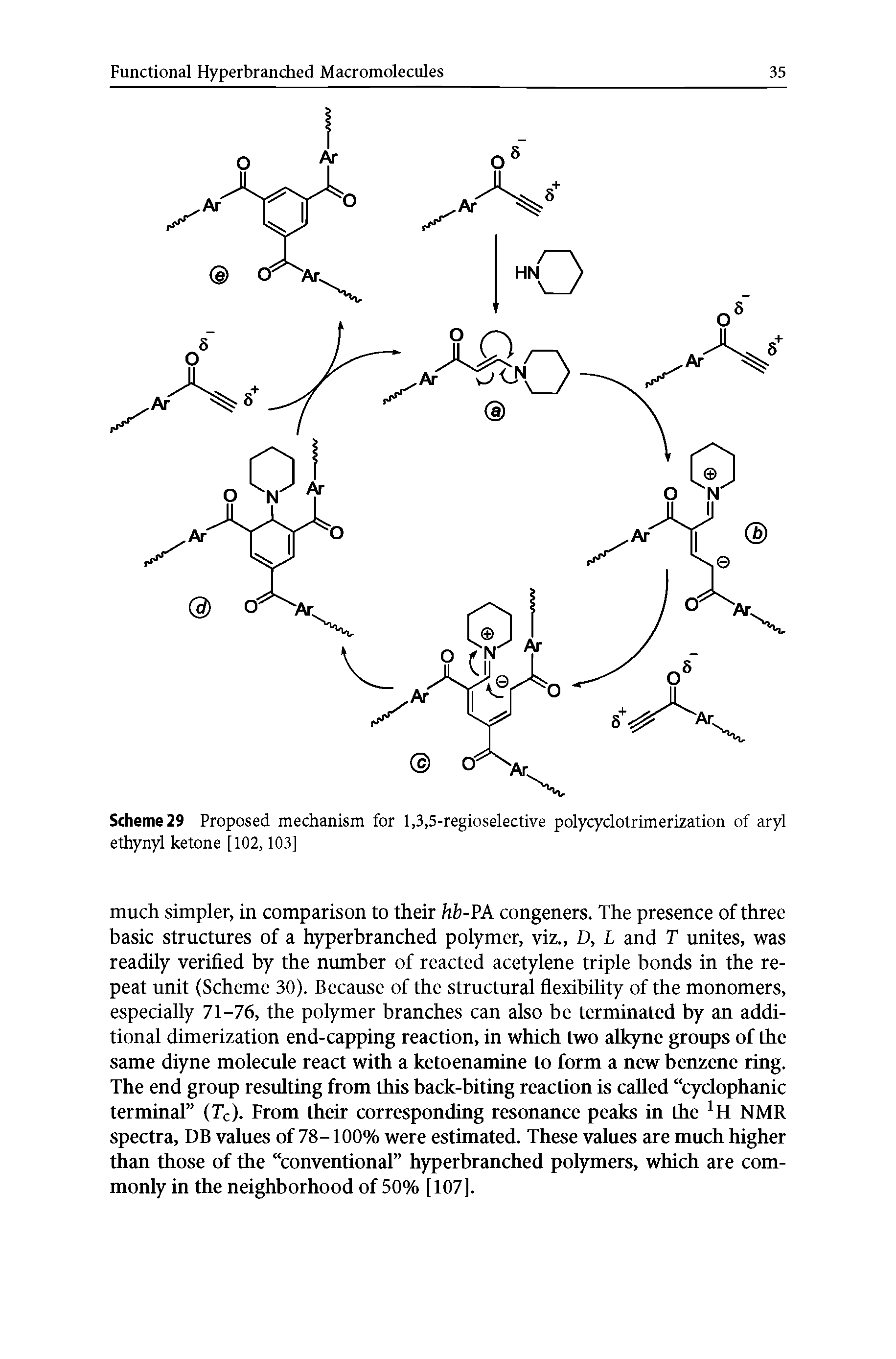 Scheme 29 Proposed mechanism for 1,3,5-regioselective polycydotrimerization of aryl ethynyl ketone [102,103]...