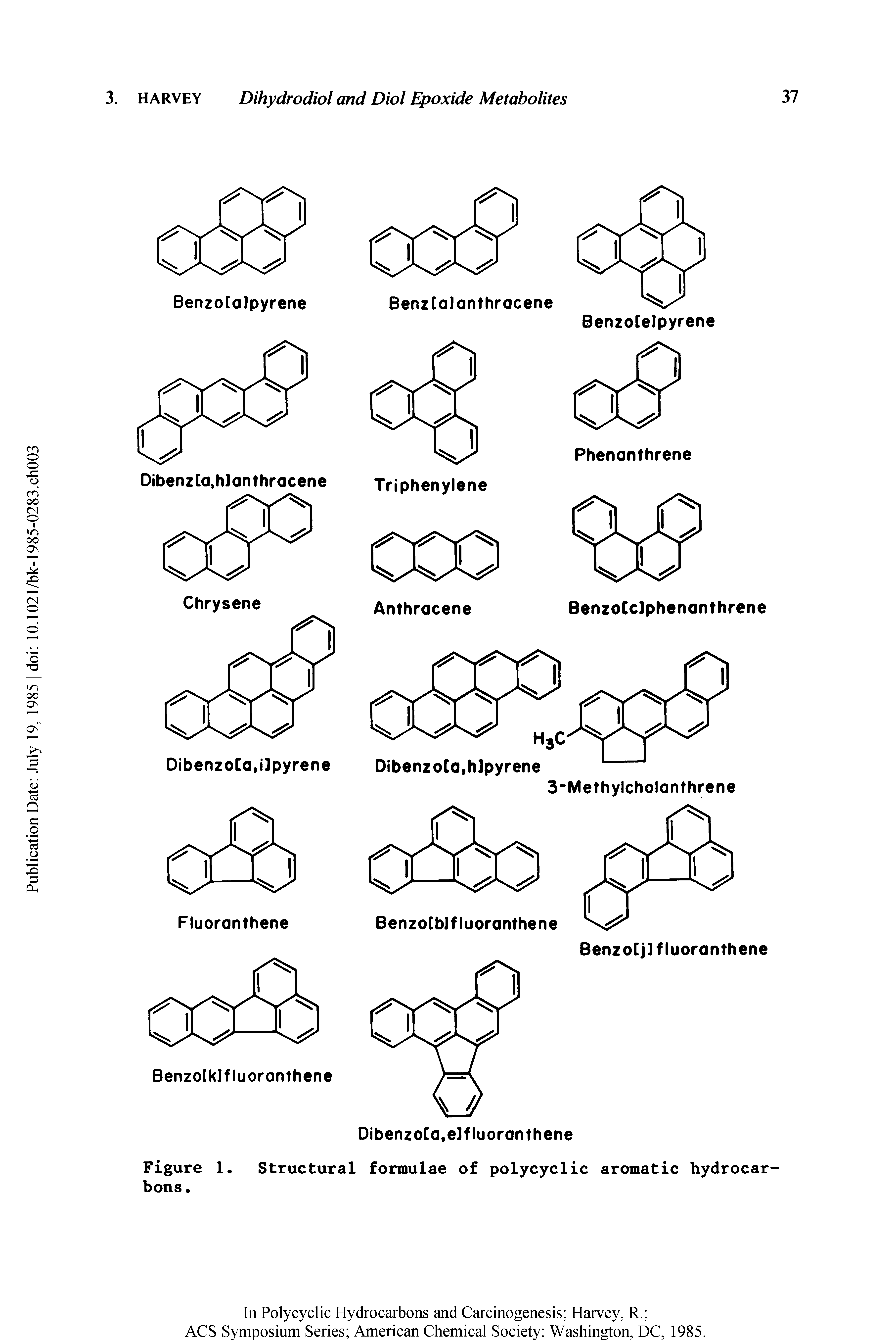 Figure 1. Structural formulae of polycyclic aromatic hydrocarbons.