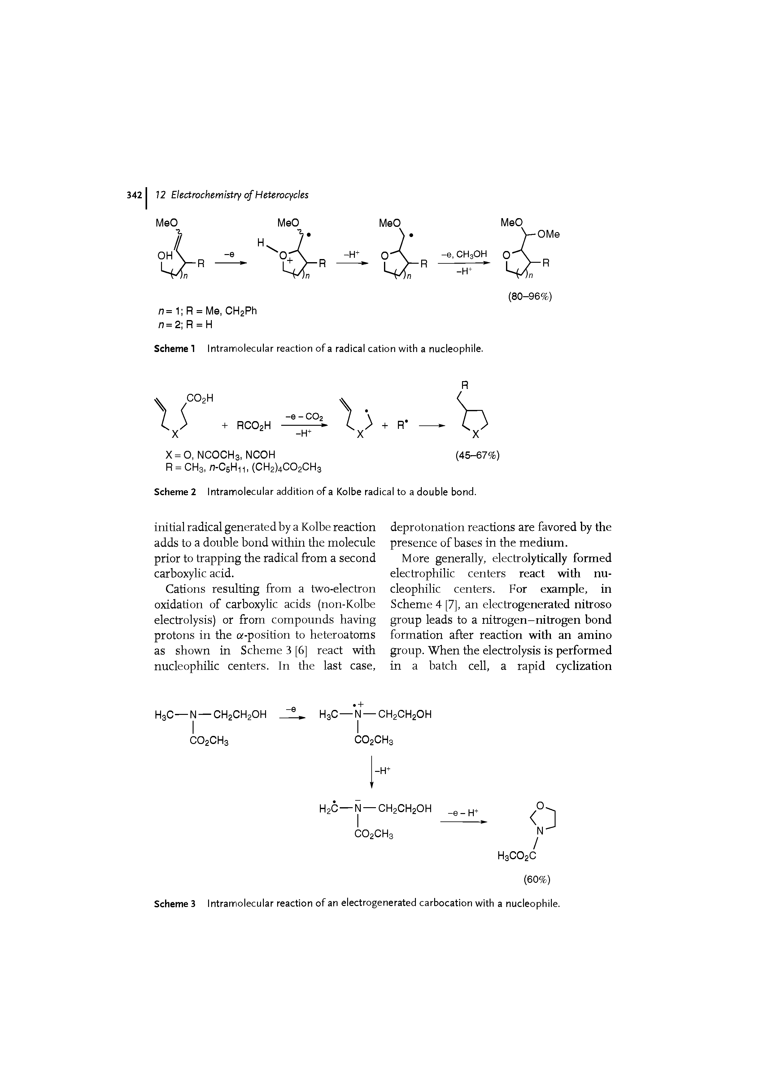 Scheme 2 Intramolecular addition of a Kolbe radical to a double bond.