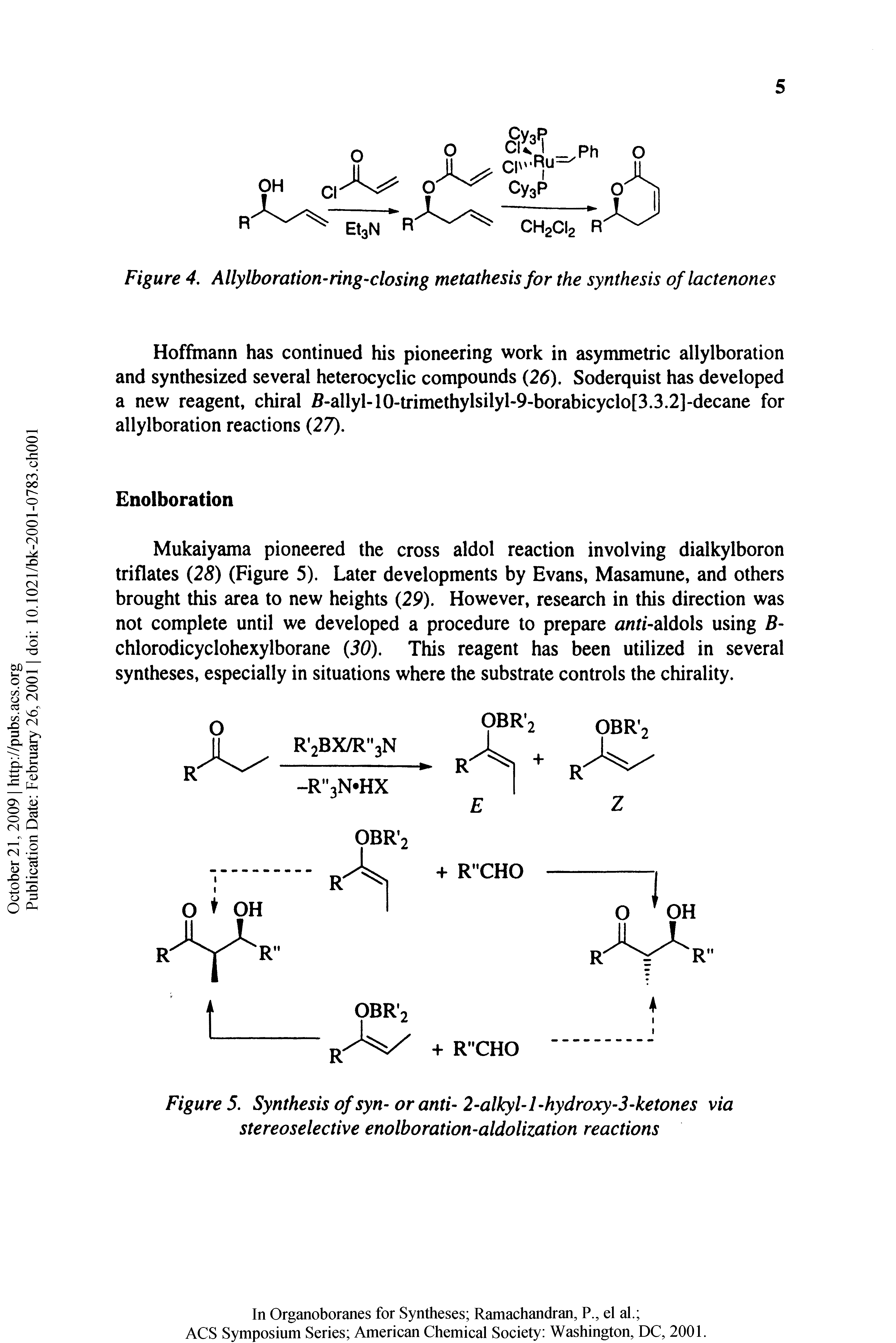 Figure 5. Synthesis ofsyn- or anti- 2-alkyUI-hydroxy-3-ketones via stereoselective enolboration-aldolization reactions...