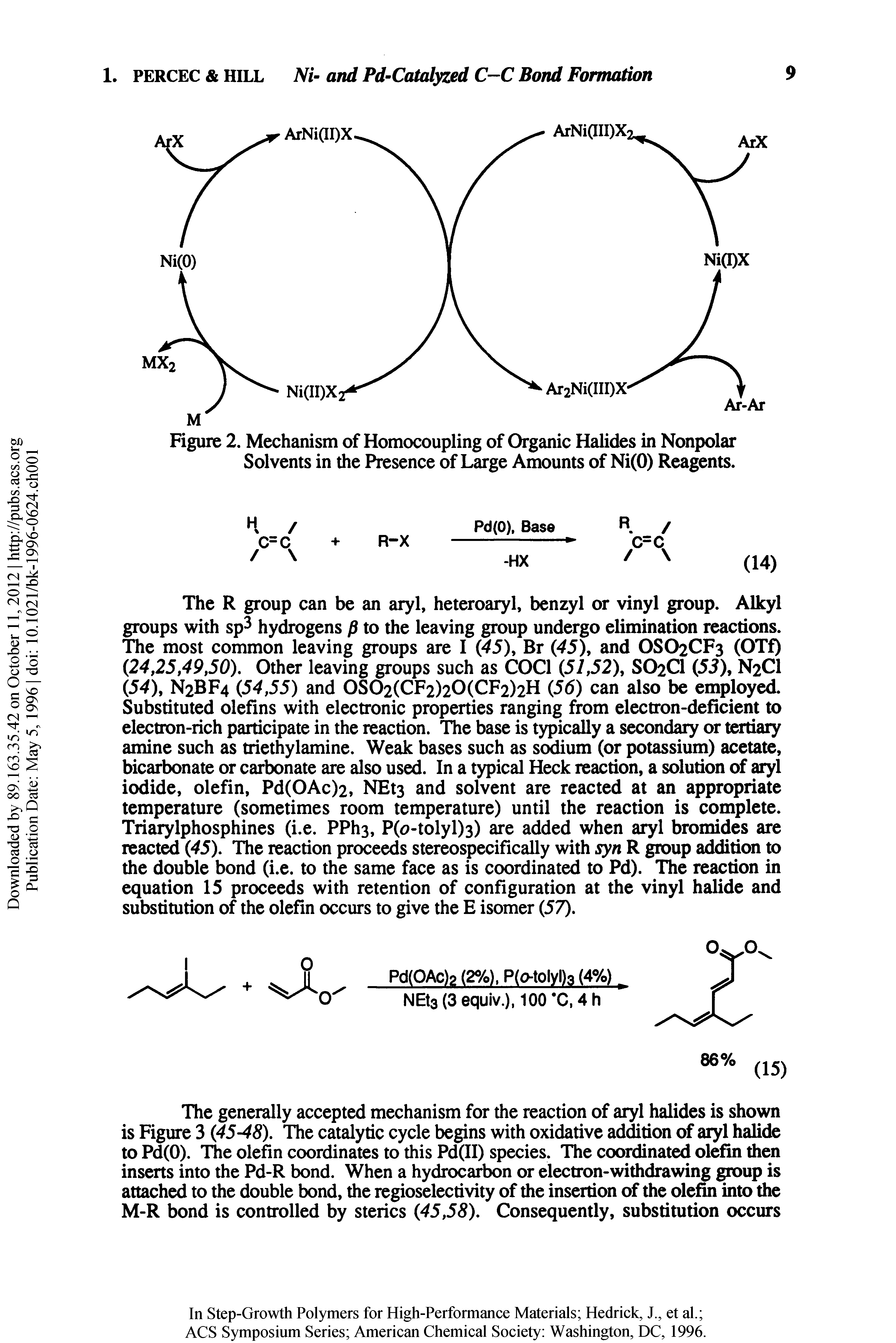 Figure 2. Mechanism of Homocoupling of Organic Halides in Nonpolar Solvents in the Presence of Large Amounts of Ni(0) Reagents.