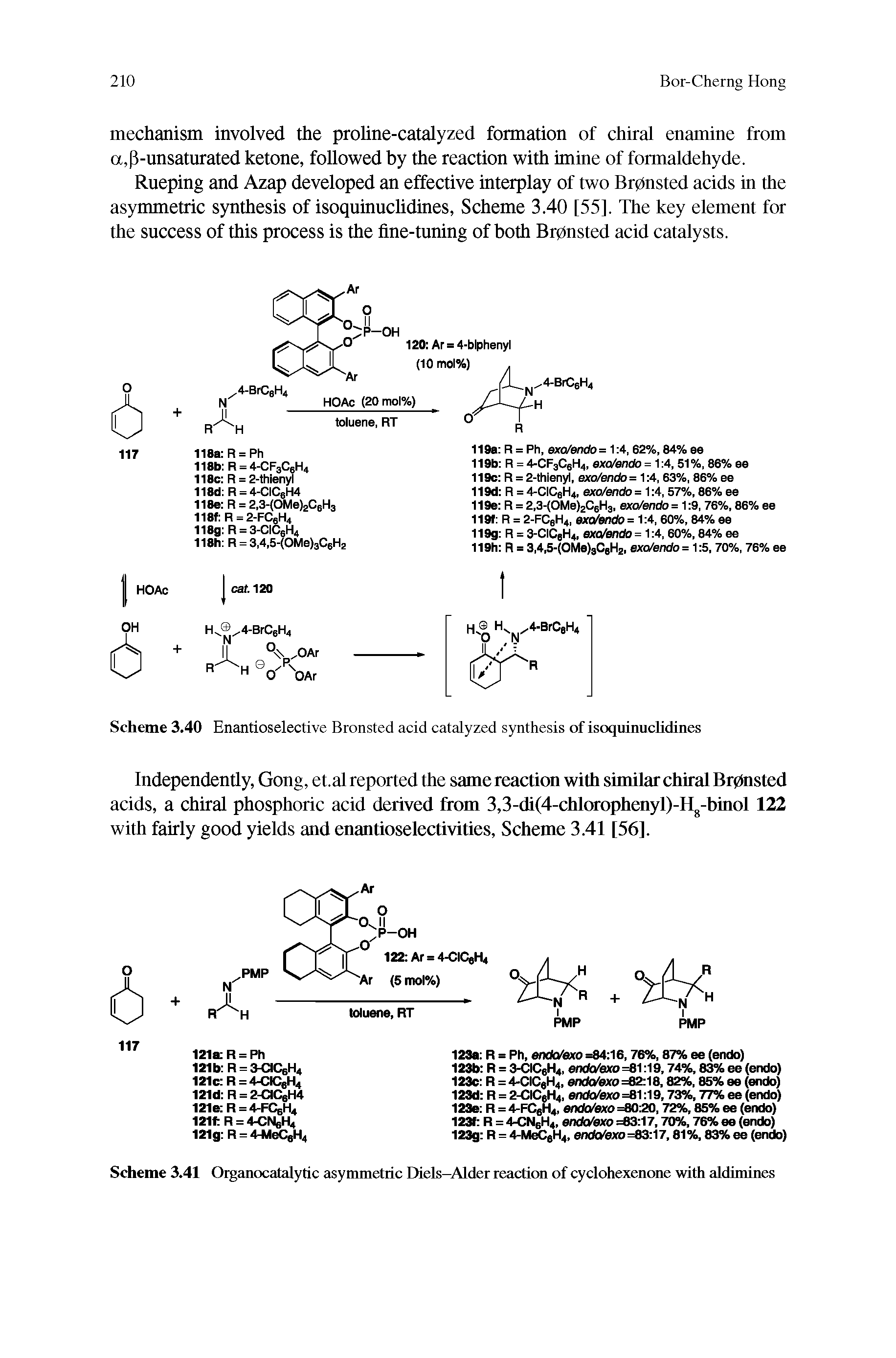 Scheme 3.40 Enantioselective Bronsted acid catalyzed synthesis of isoquinuclidines...