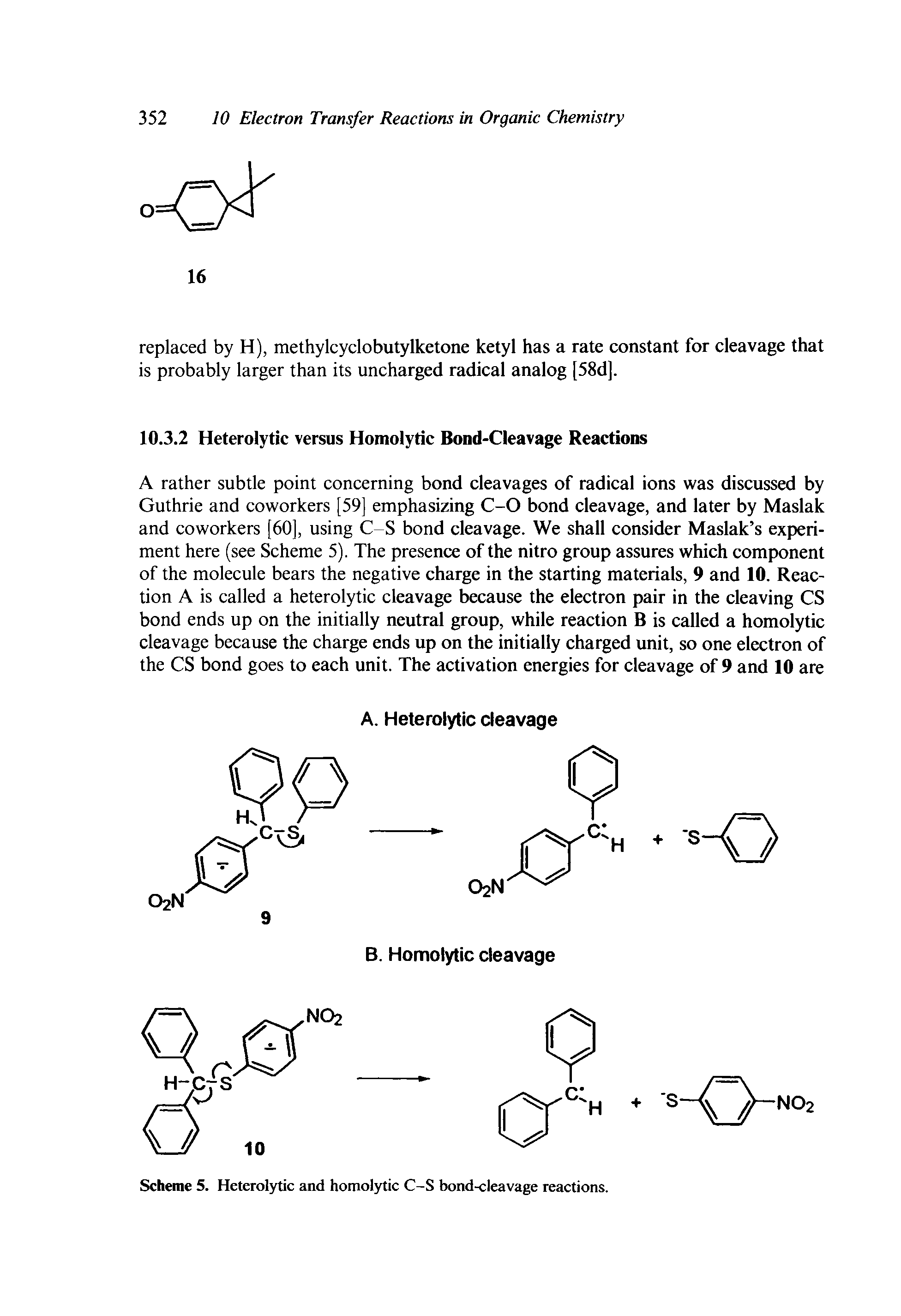 Scheme 5. Heterolytic and homolytic C-S bond-cleavage reactions.