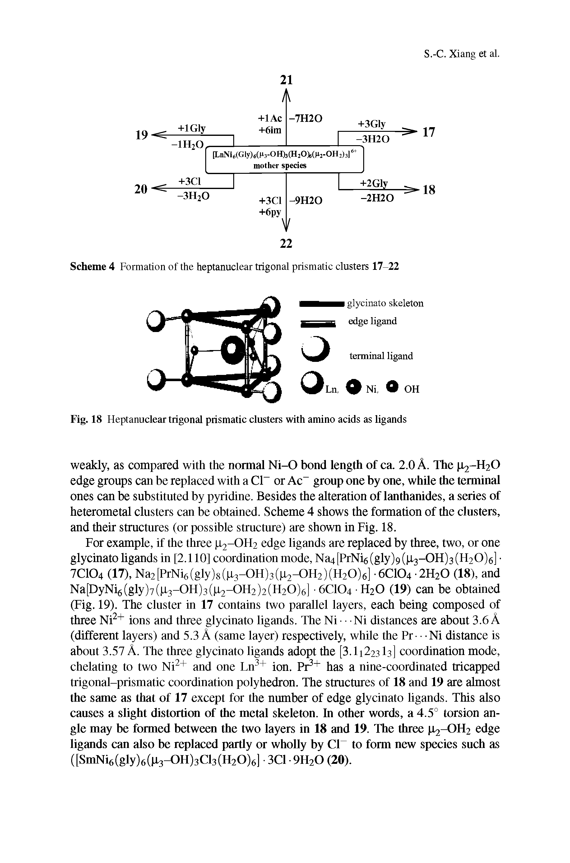 Fig. 18 Heptanuclear trigonal prismatic clusters with amino acids as ligands...