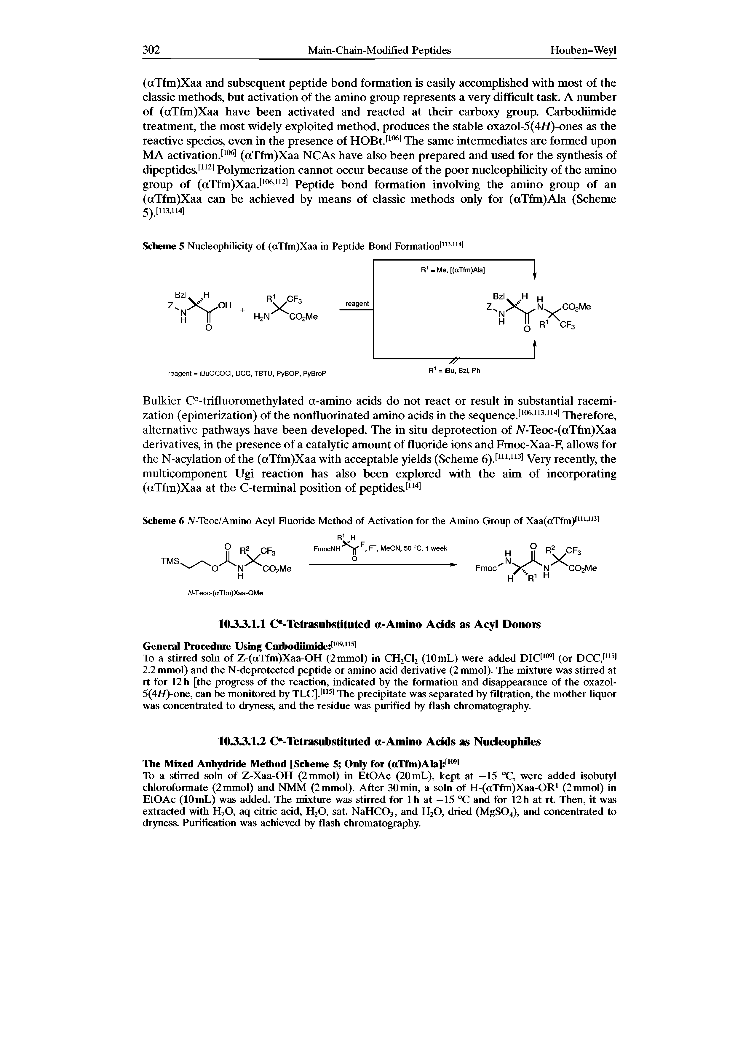 Scheme 6 A-Teoc/Amino Acyl Fluoride Method of Activation for the Amino Group of Xaa(aTfm) 111113 ...
