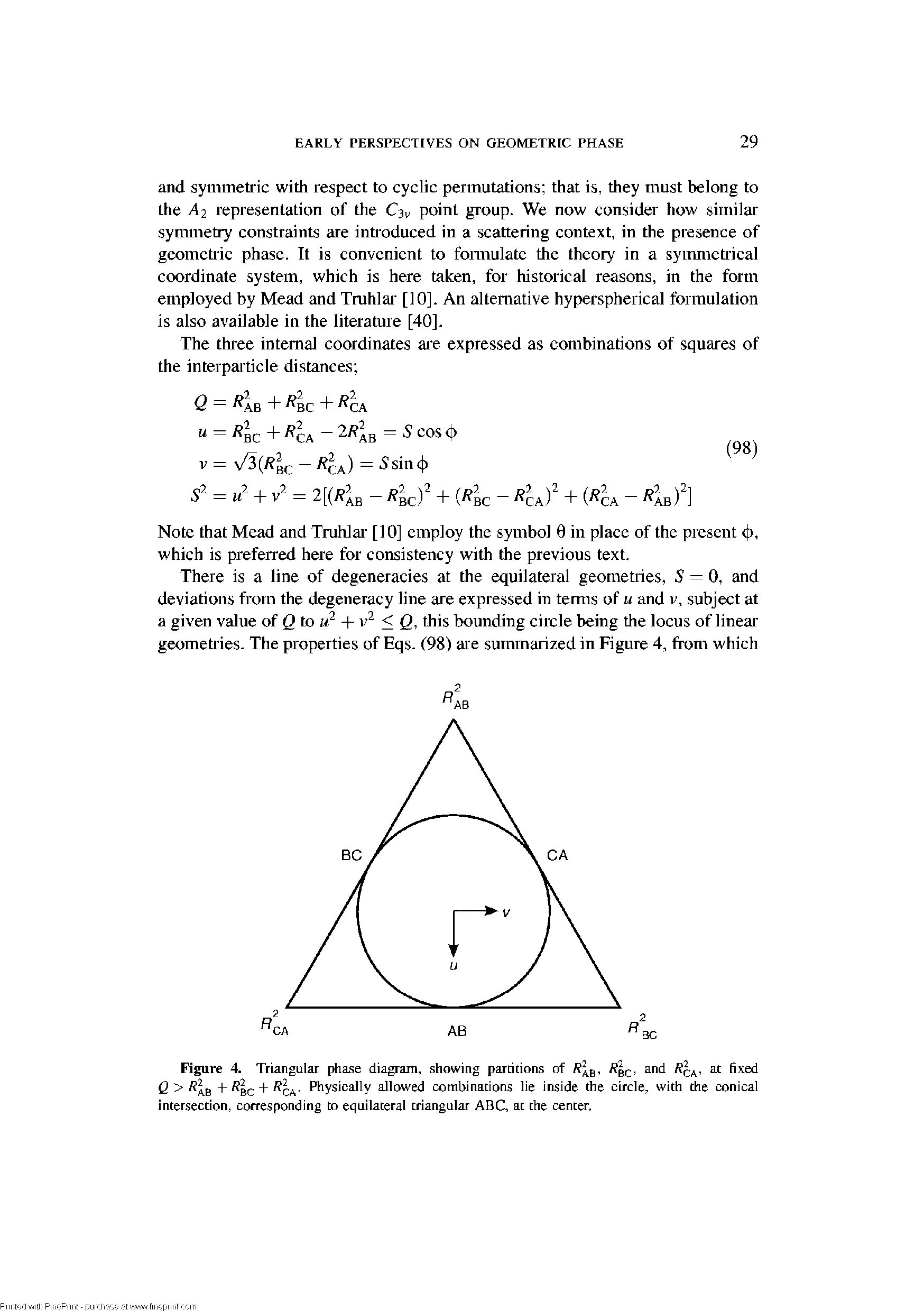 Figure 4. Triangular phase diagram, showing partitions of R q, and Rq, at fixed...