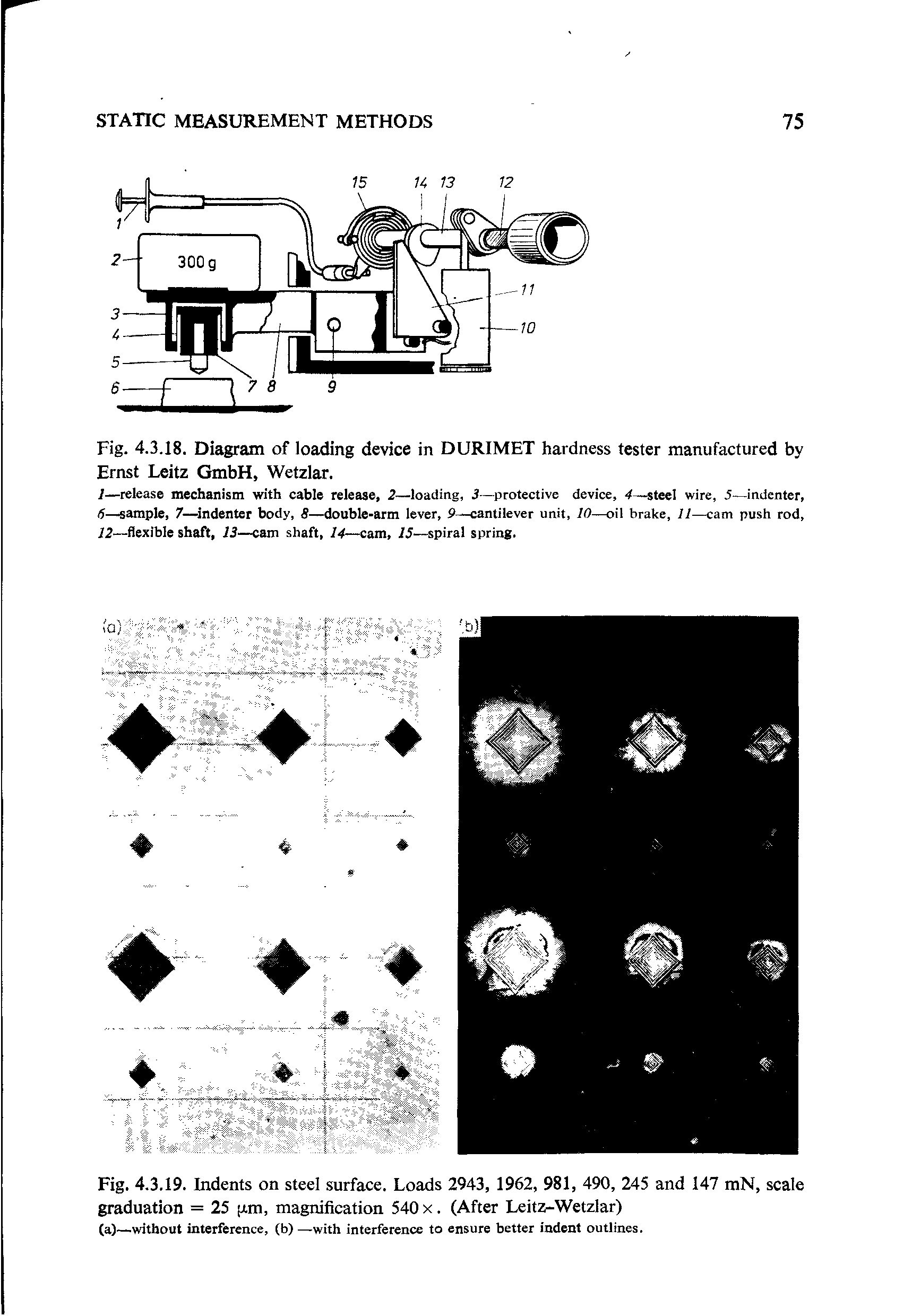 Fig. 4.3.18. Diagram of loading device in DURIMET hardness tester manufactured by Ernst Leitz GmbH, Wetzlar.