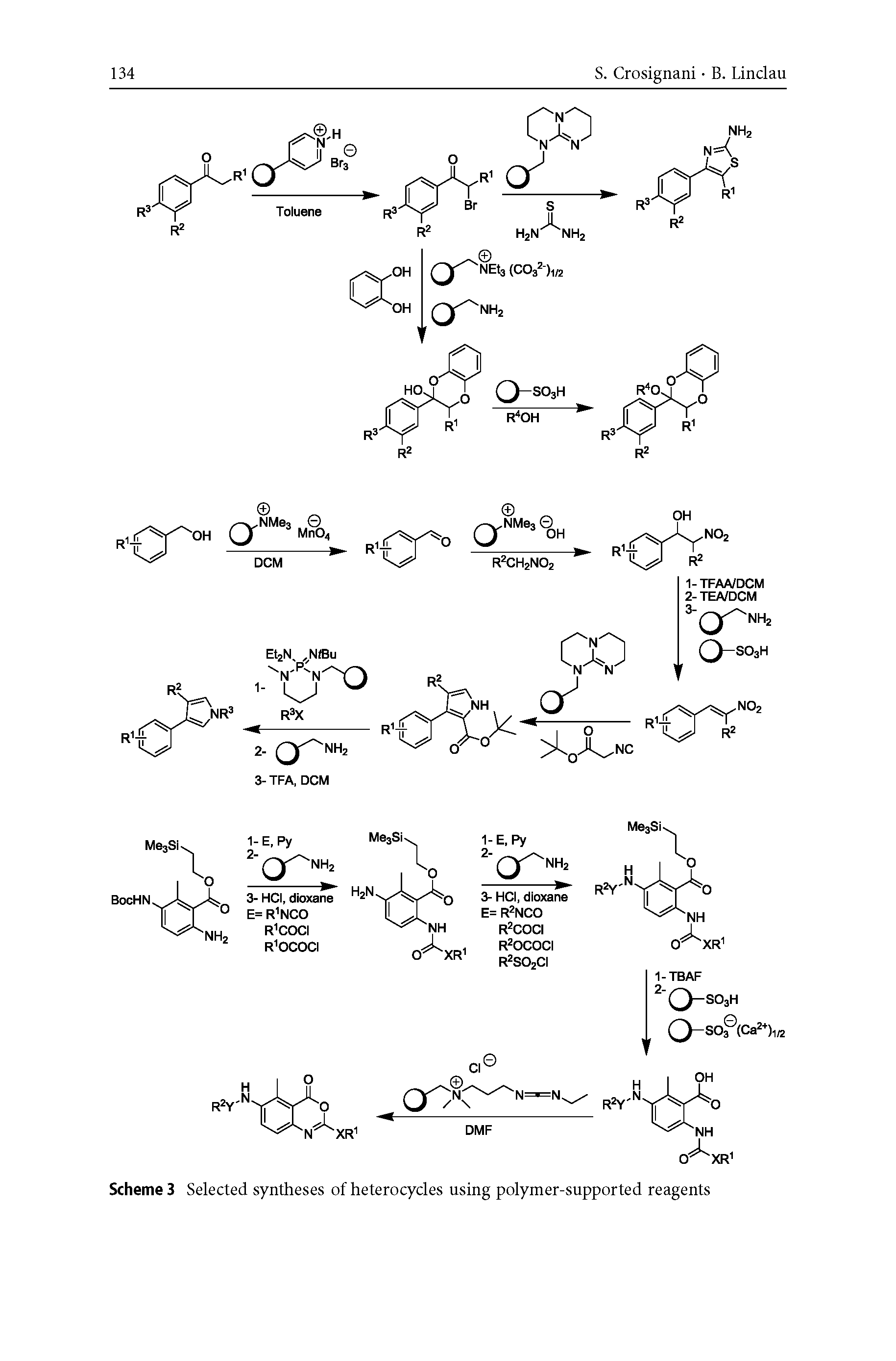 Scheme 3 Selected syntheses of heterocycles using polymer-supported reagents...