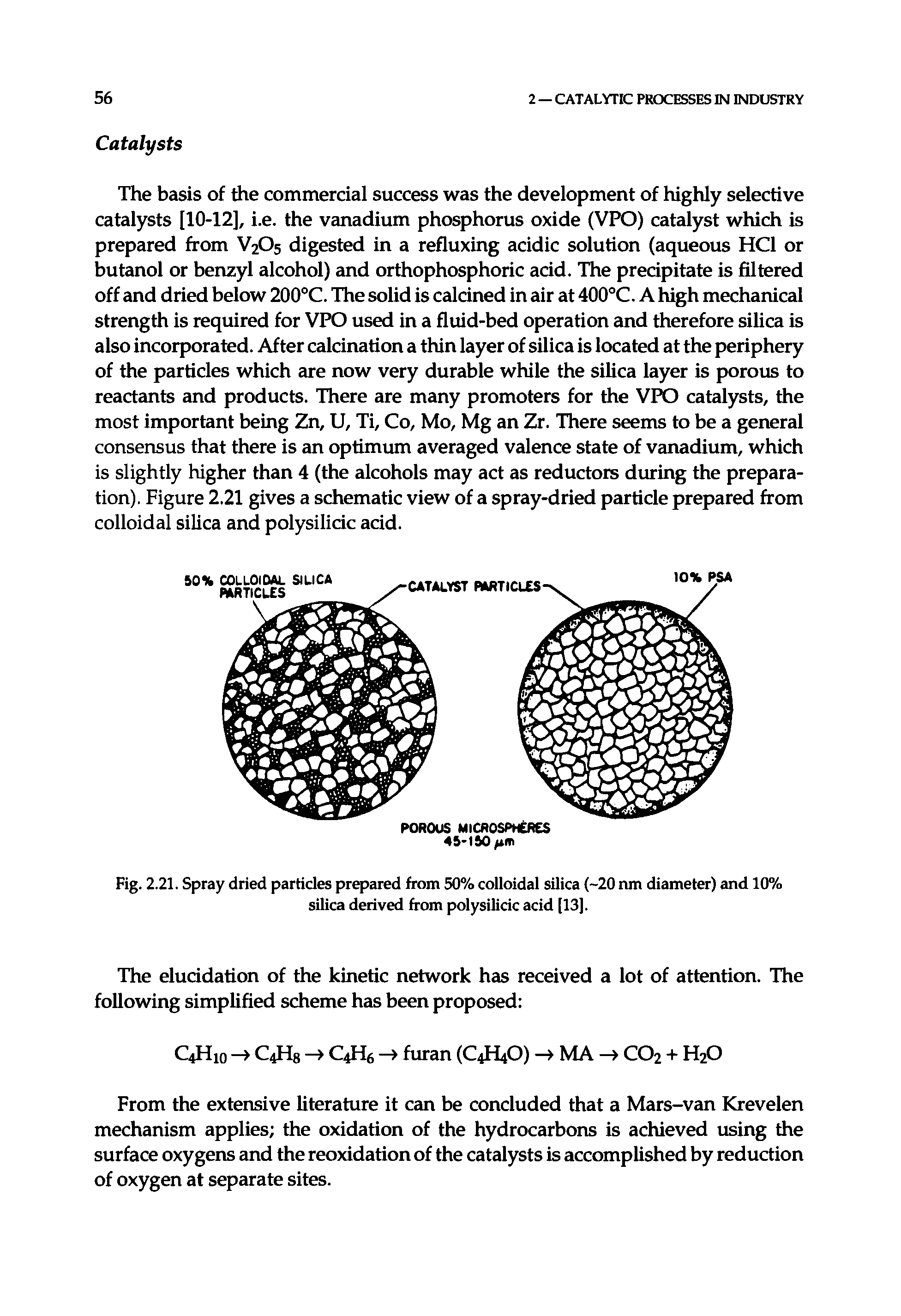Fig. 2.21. Spray dried particles prepared from 50% colloidal silica (-20 nm diameter) and 10% silica derived from polysilicic acid [13].