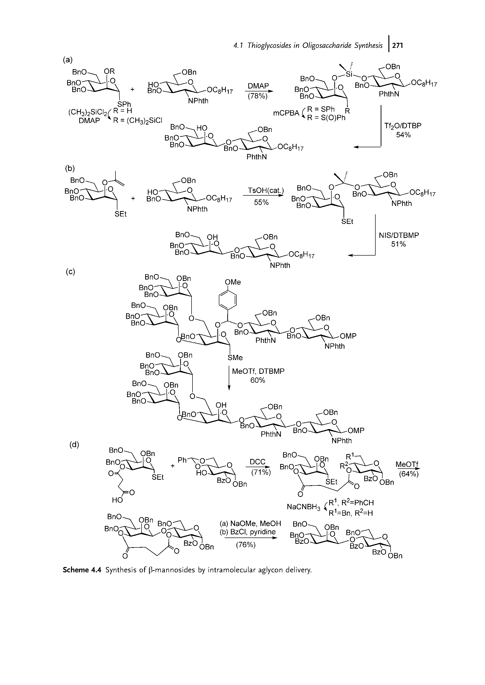 Scheme 4.4 Synthesis of P-mannosides by intramolecular aglycon delivery.