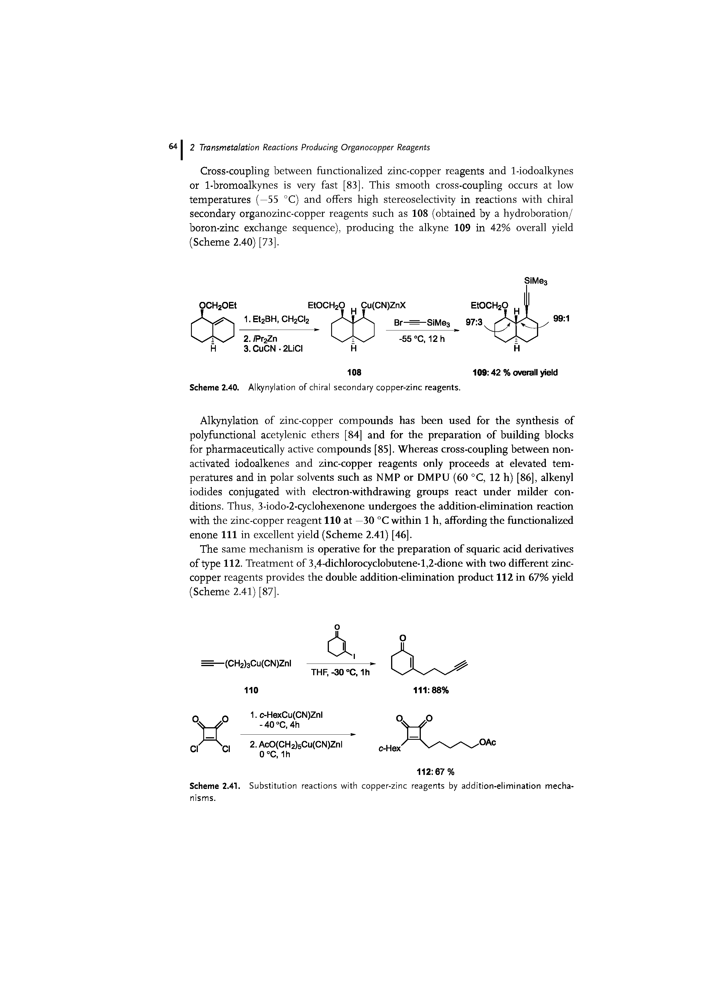 Scheme 2.41. Substitution reactions with copper-zinc reagents by addition-elimination mecha-...