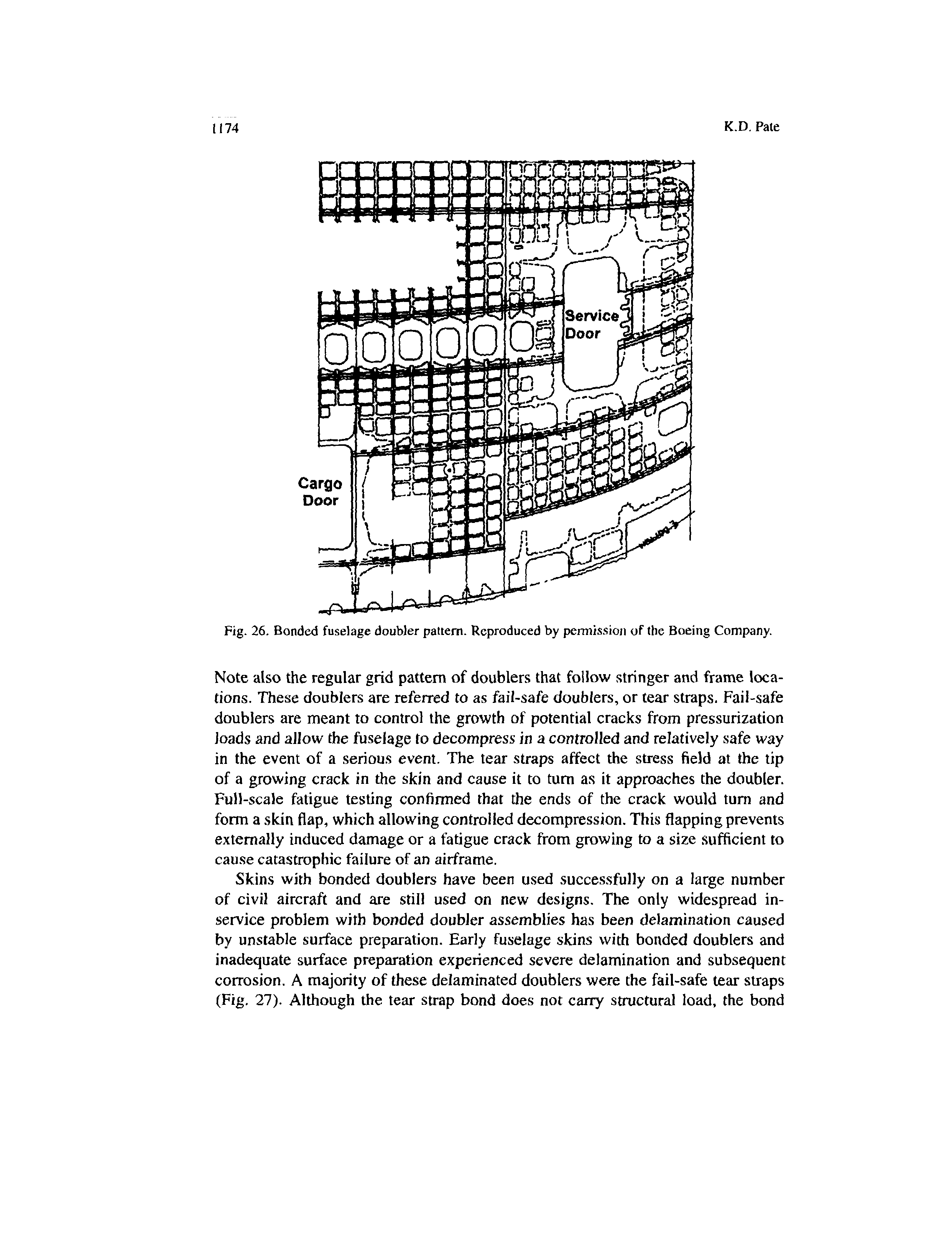 Fig. 26. Bonded fuselage doubler pattern. Reproduced by permis.sioii of the Boeing Company.