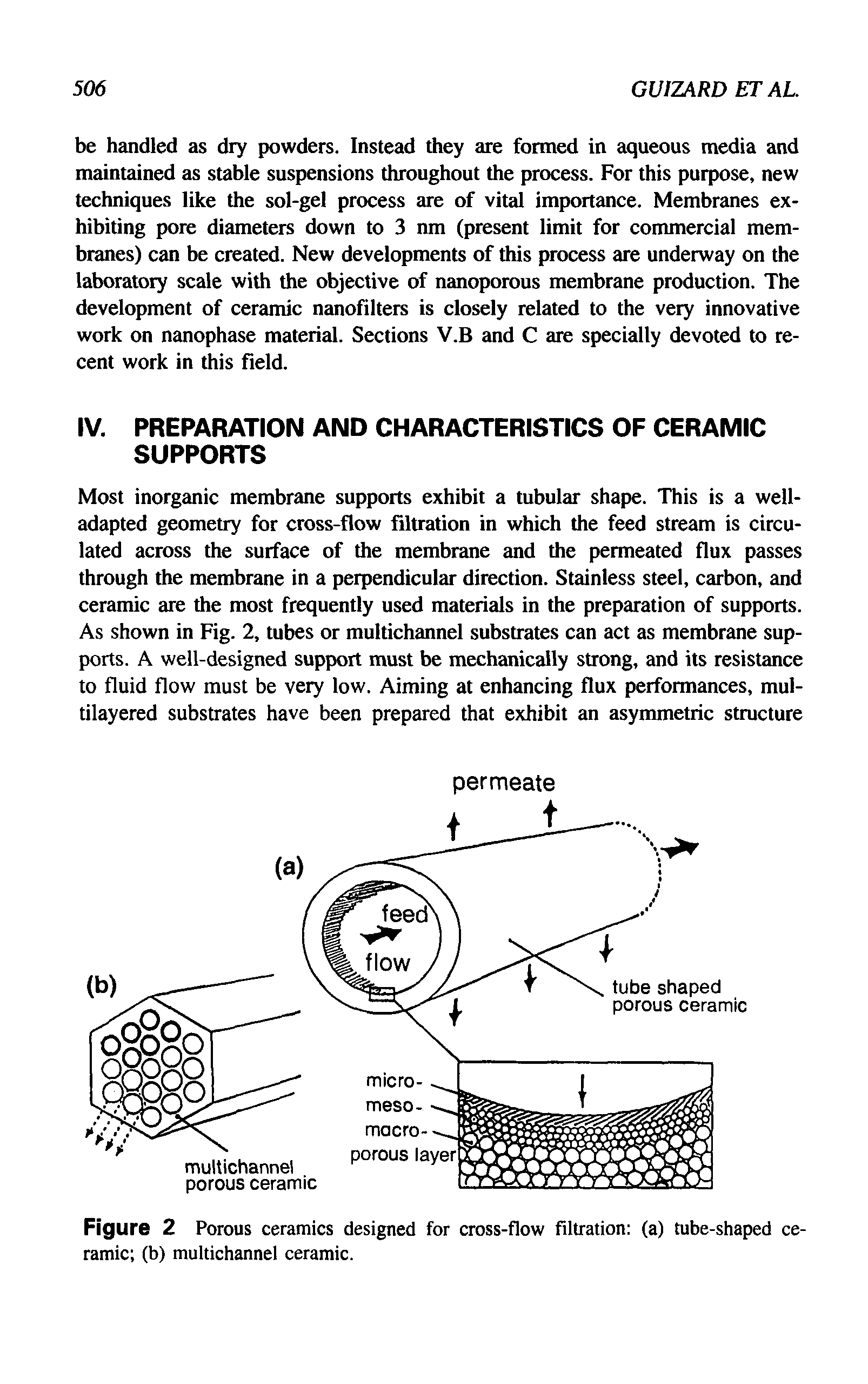 Figure 2 Porous ceramics designed for cross-flow filtration (a) tube-shaped ceramic (b) multichannel ceramic.