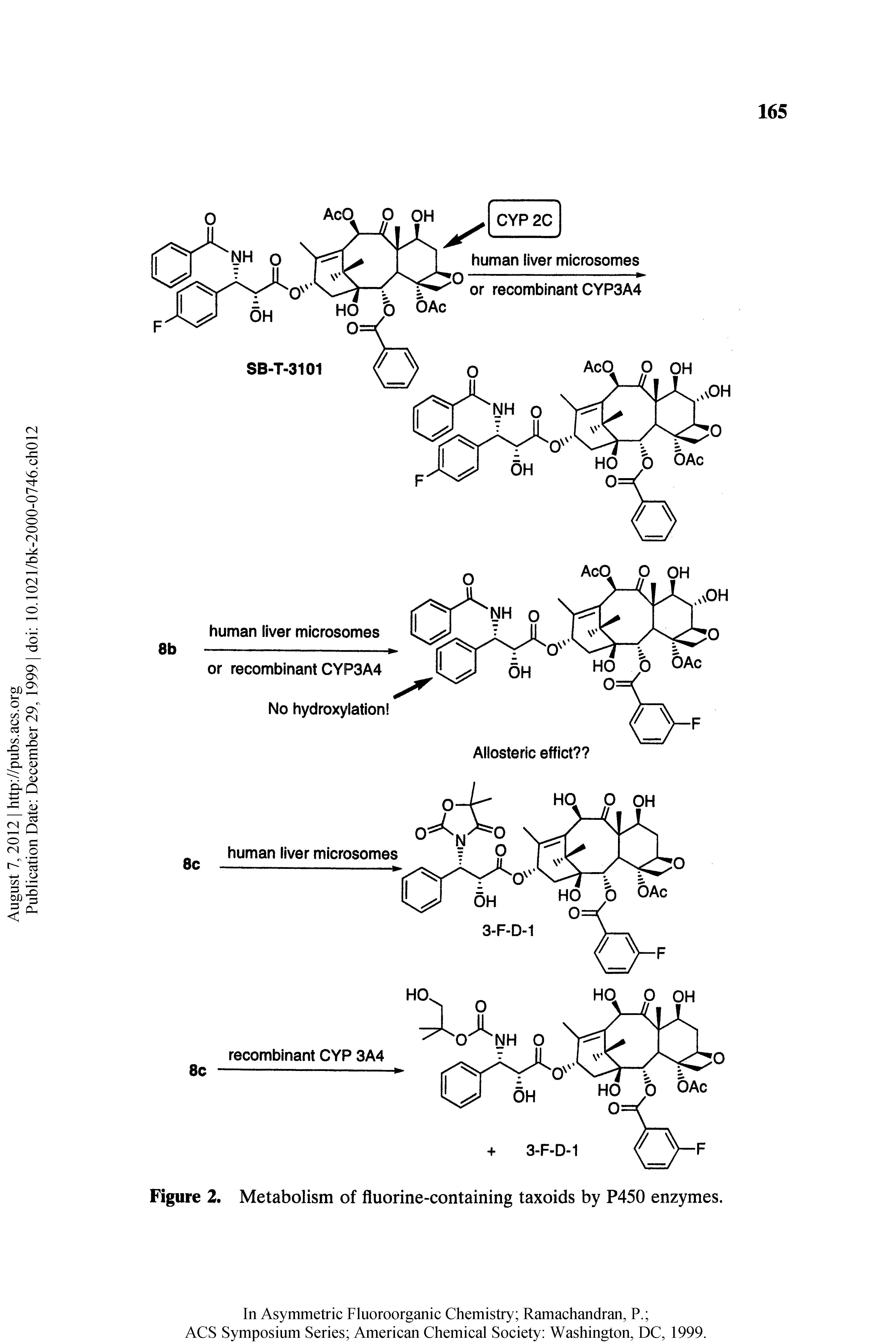 Figure 2. Metabolism of fluorine-containing taxoids by P450 enzymes.