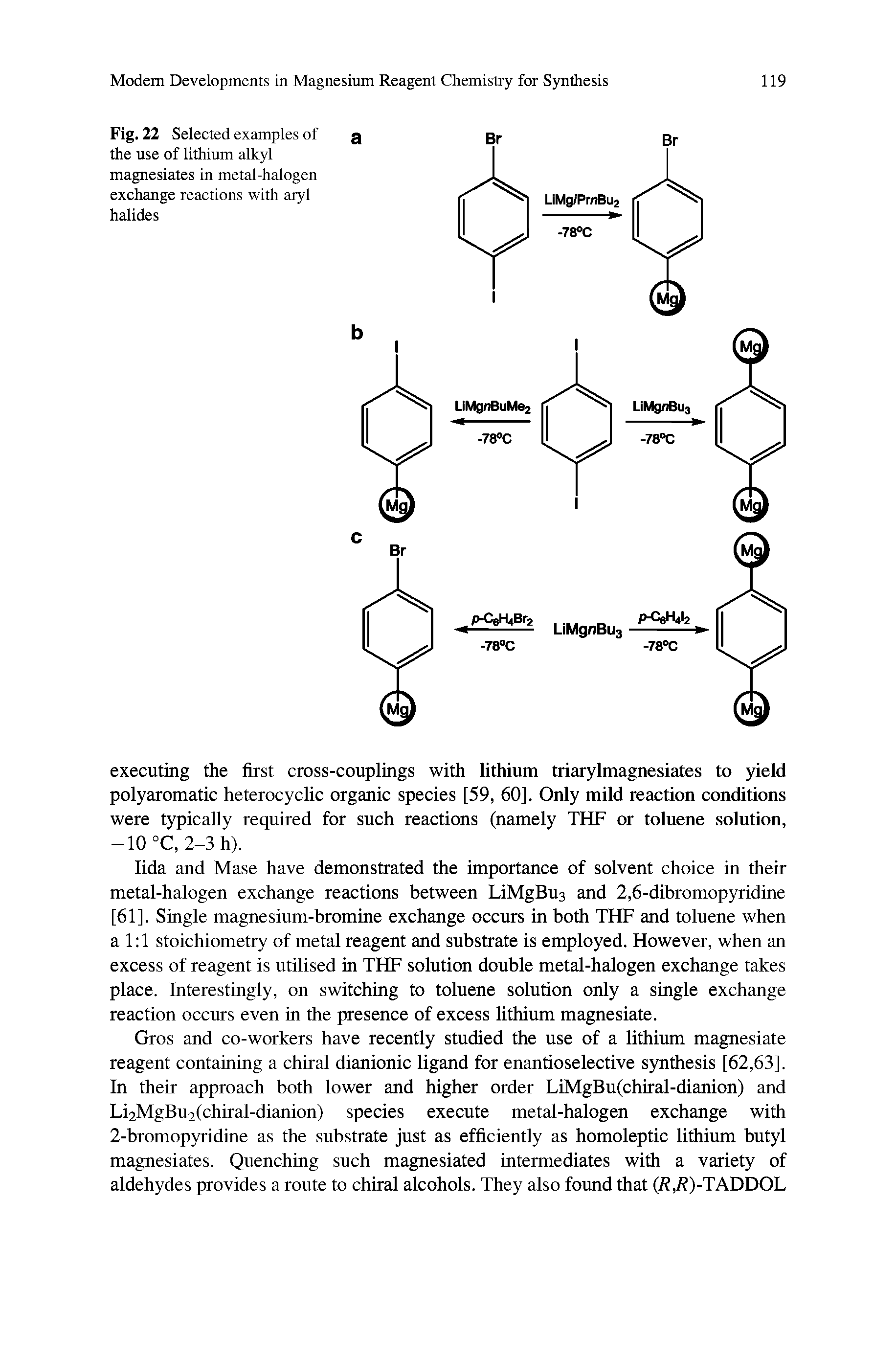 Fig. 22 Seiected examples of the use of lithium alkyl magnesiates in metal-halogen exchange reactions with aryl halides...
