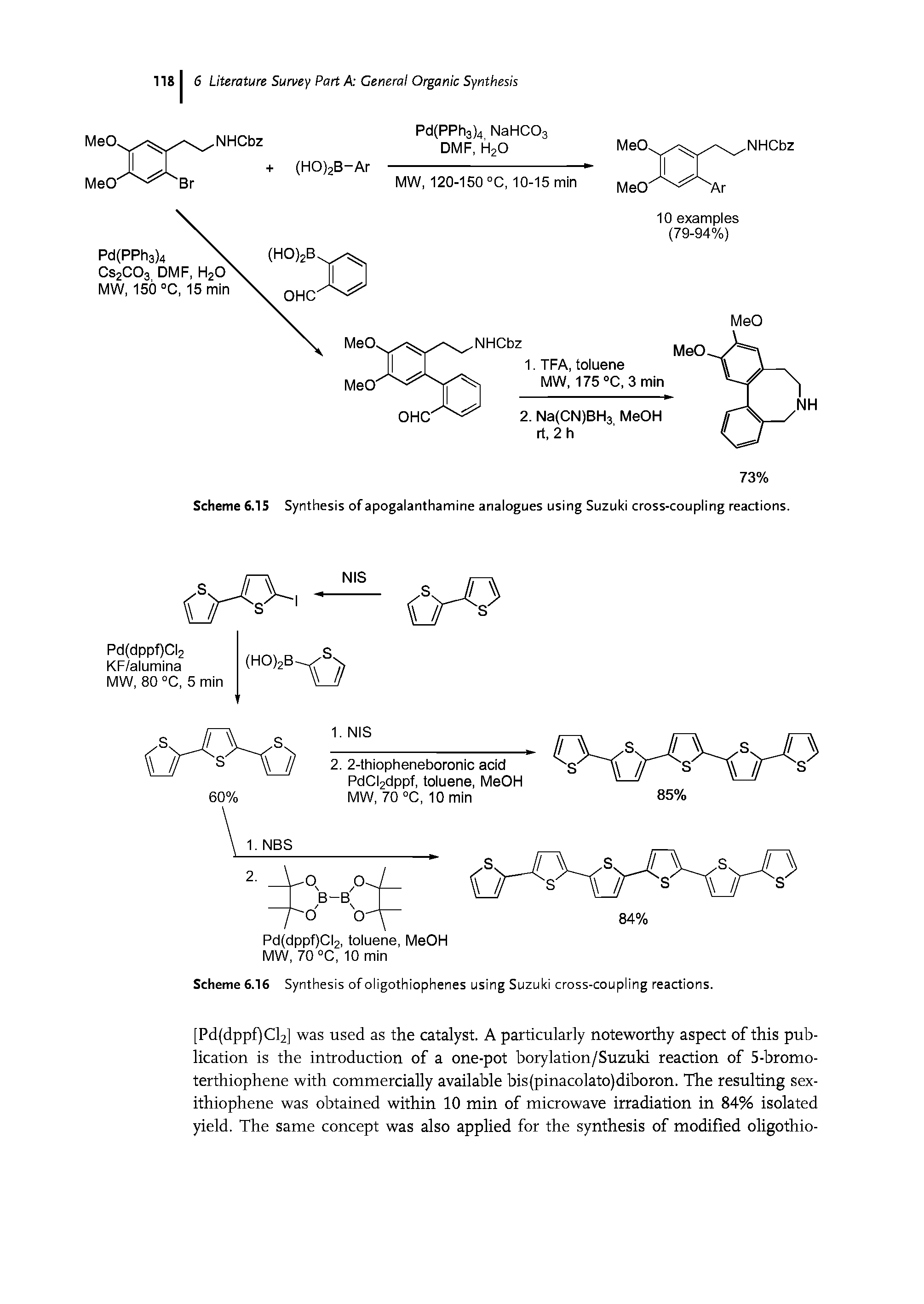 Scheme 6.16 Synthesis of oligothiophenes using Suzuki cross-coupling reactions.