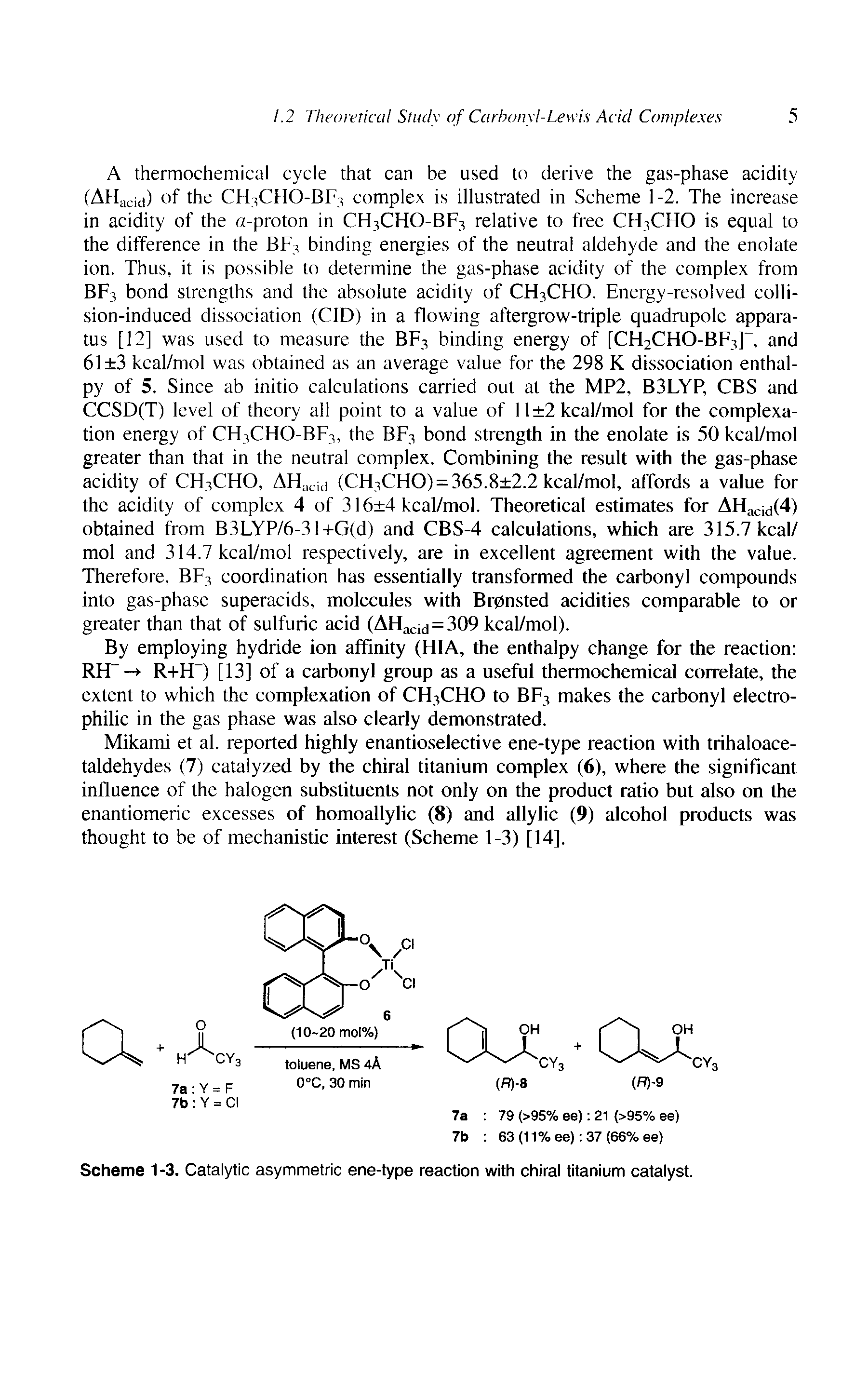 Scheme 1-3. Catalytic asymmetric ene-type reaction with chiral titanium catalyst.