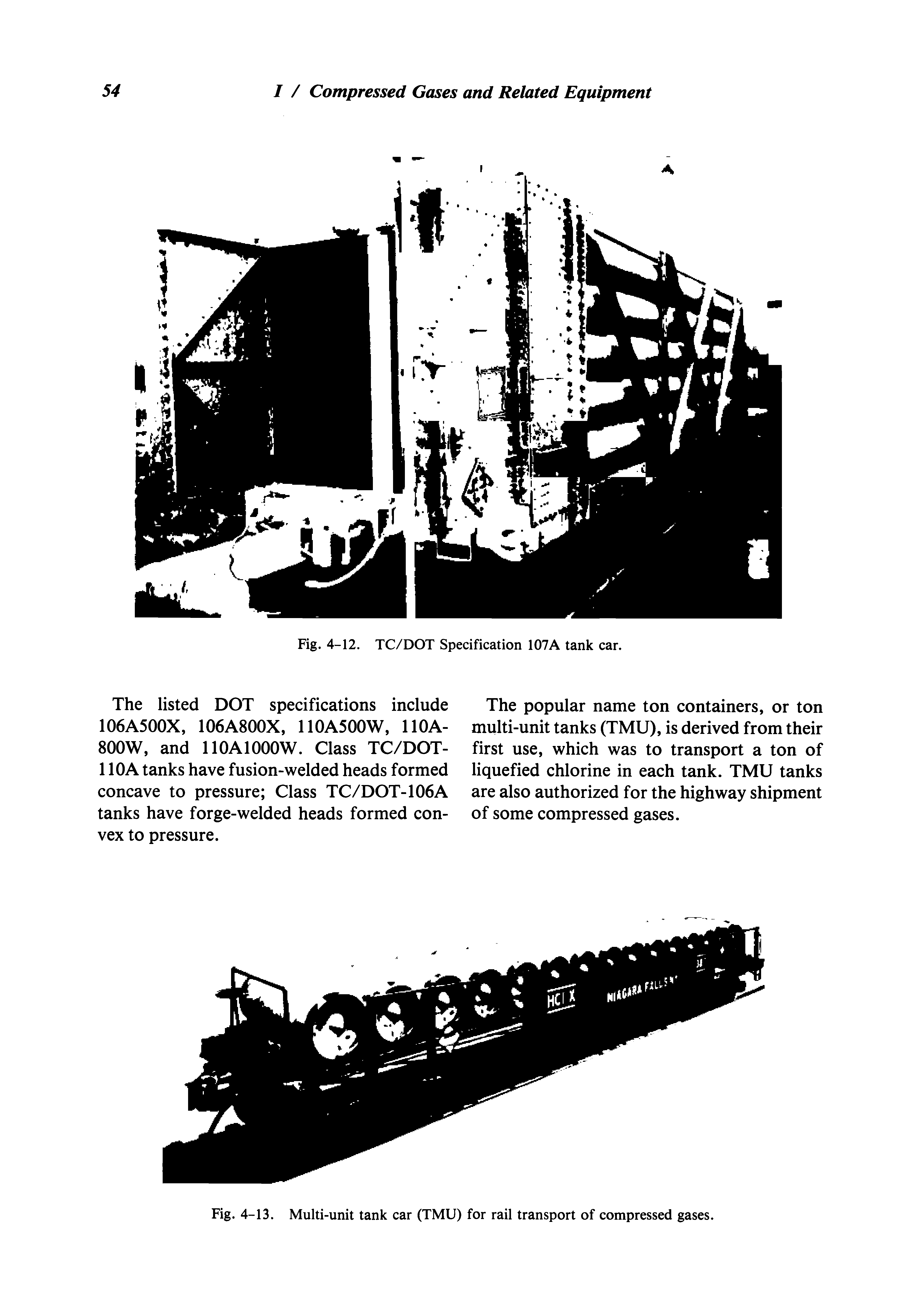 Fig. 4-13. Multi-unit tank car (TMU) for rail transport of compressed gases.