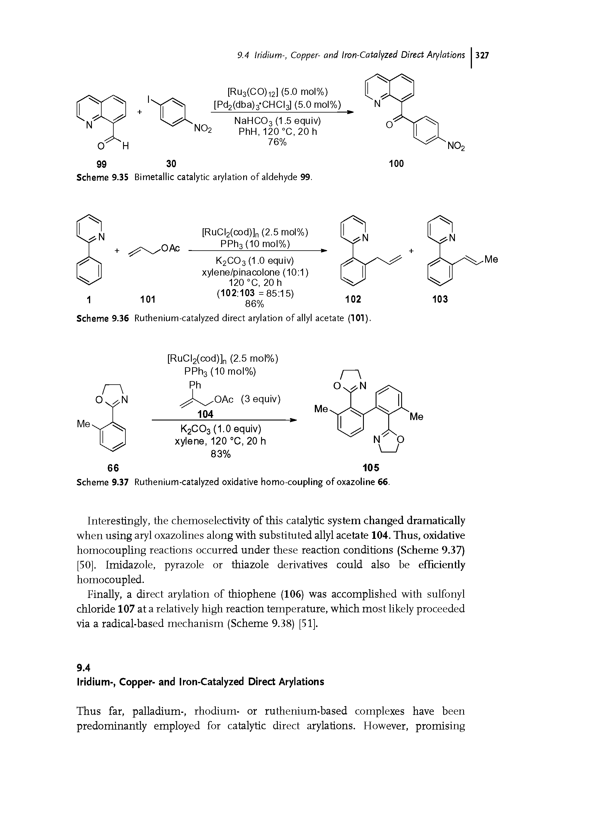 Scheme 9.37 Ruthenium-catalyzed oxidative homo-coupling of oxazoline 66.