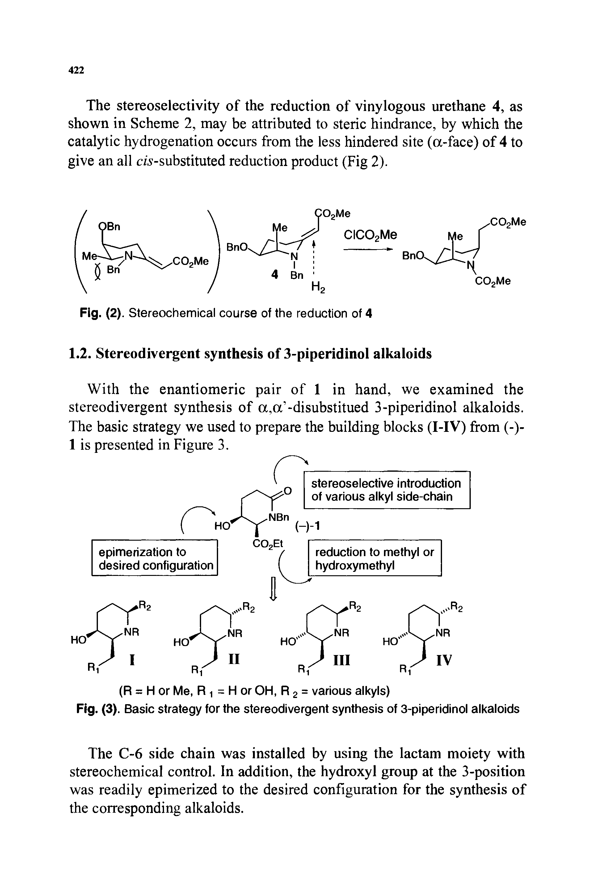 Fig. (3). Basic strategy for the stereodivergent synthesis of 3-piperidinol alkaloids...