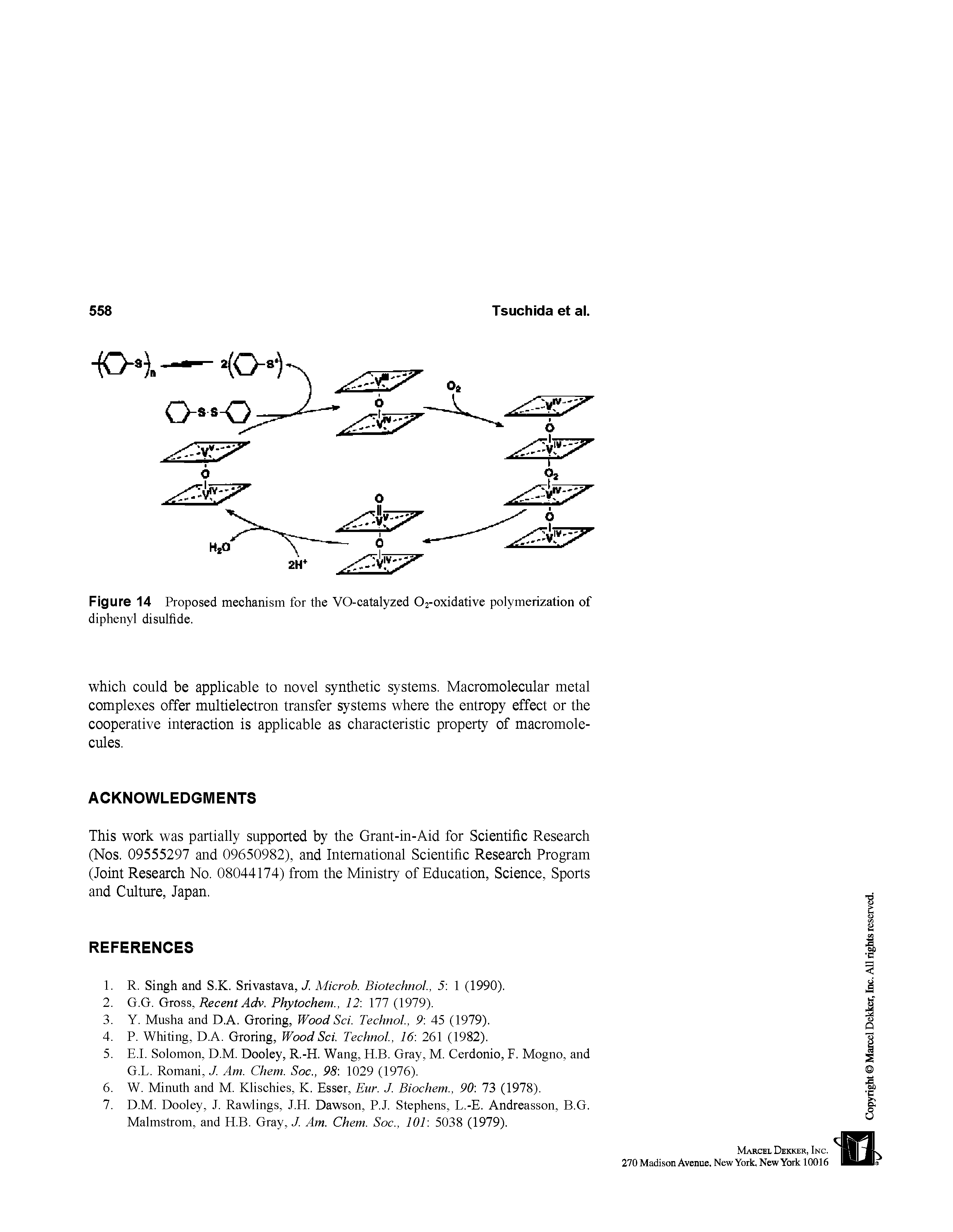 Figure 14 Proposed mechanism for the VO-catalyzed 02-oxidative polymerization of diphenyl disulfide.