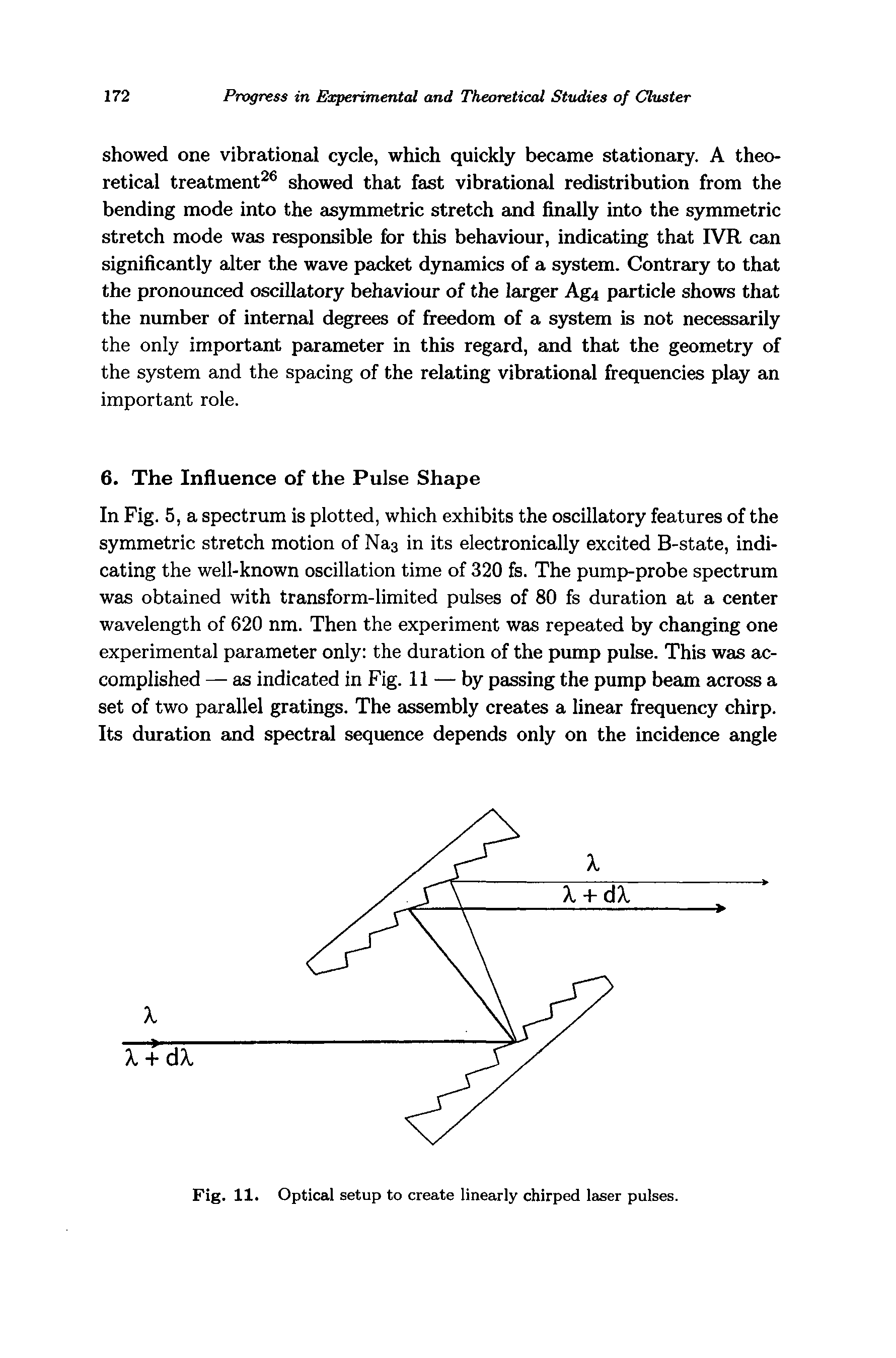 Fig. 11. Optical setup to create linearly chirped laser pulses.