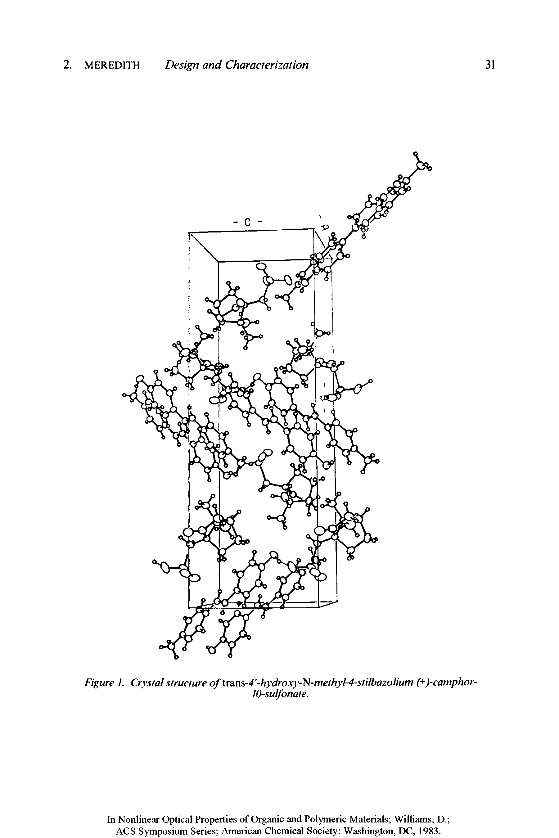 Figure I. Crystal structure of lTa.ns-4 -hydroxy- N-methyl-4-stilbazoIium (+)-camphor-...