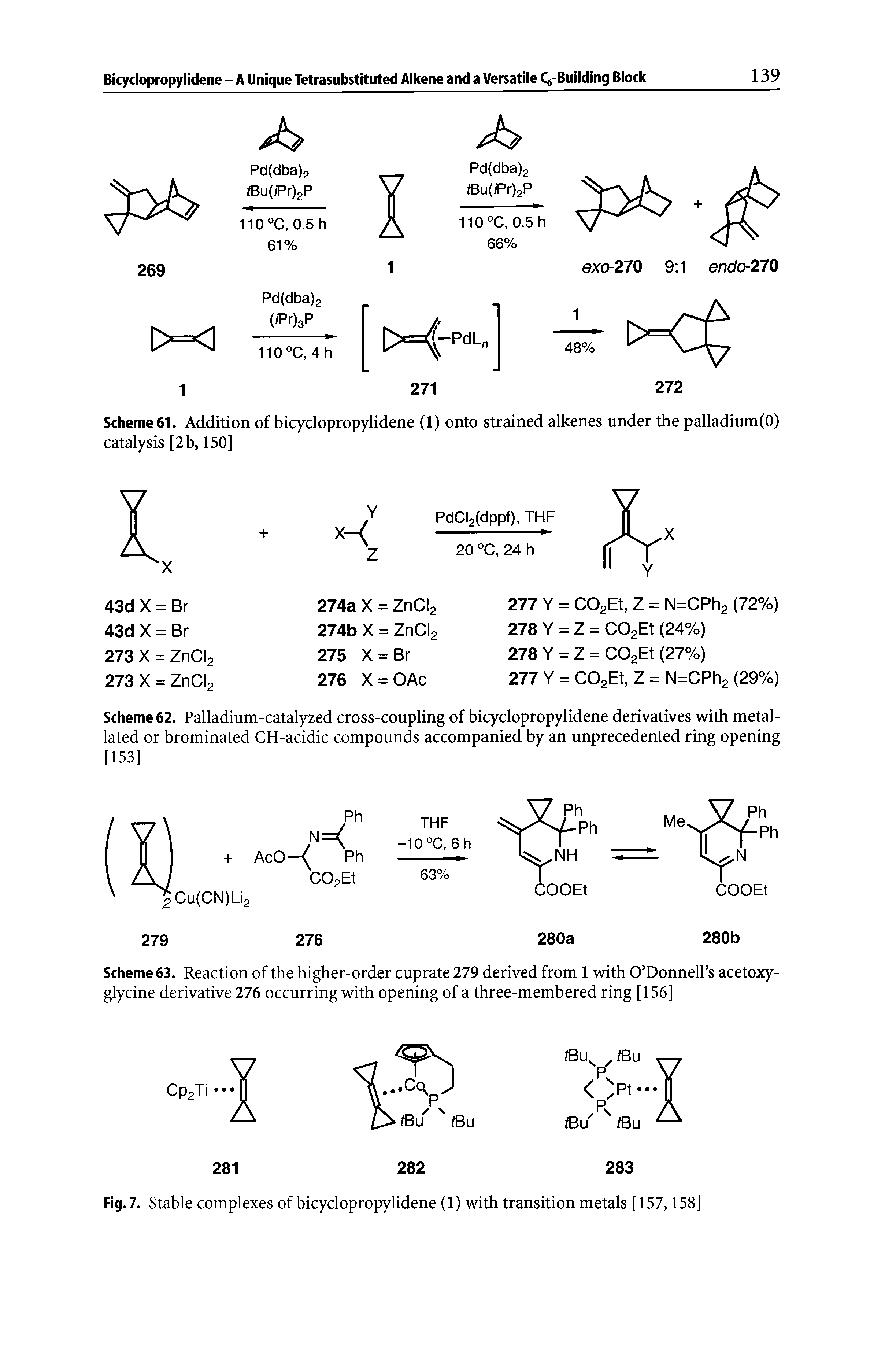 Scheme 63. Reaction of the higher-order cuprate 279 derived from 1 with O Donnell s acetoxy-glycine derivative 276 occurring with opening of a three-membered ring [156]...