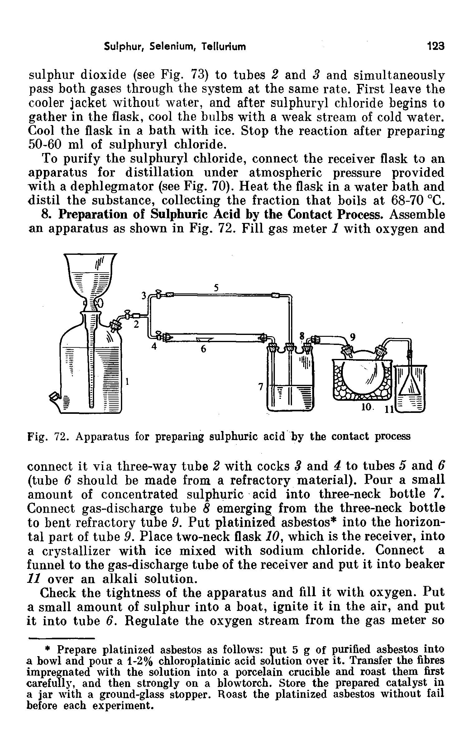 Fig. 72. Apparatus for preparing sulphuric acid by the contact process...