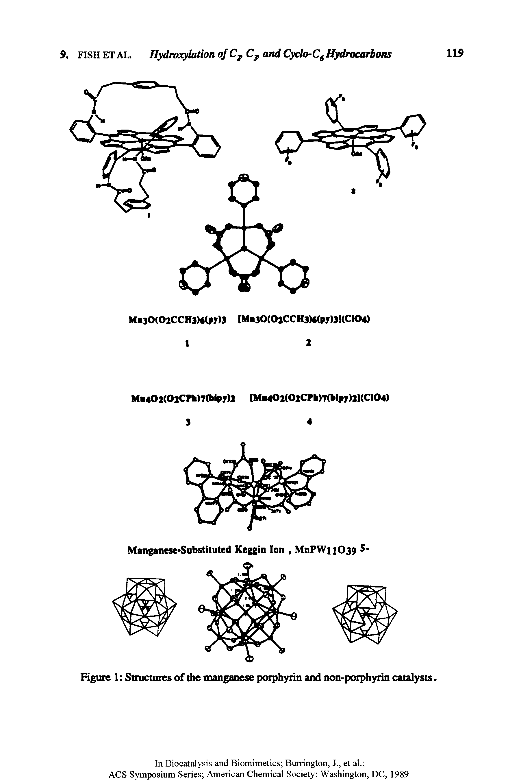 Figure 1 Structures of the manganese porphyrin and non-porphyrin catalysts.