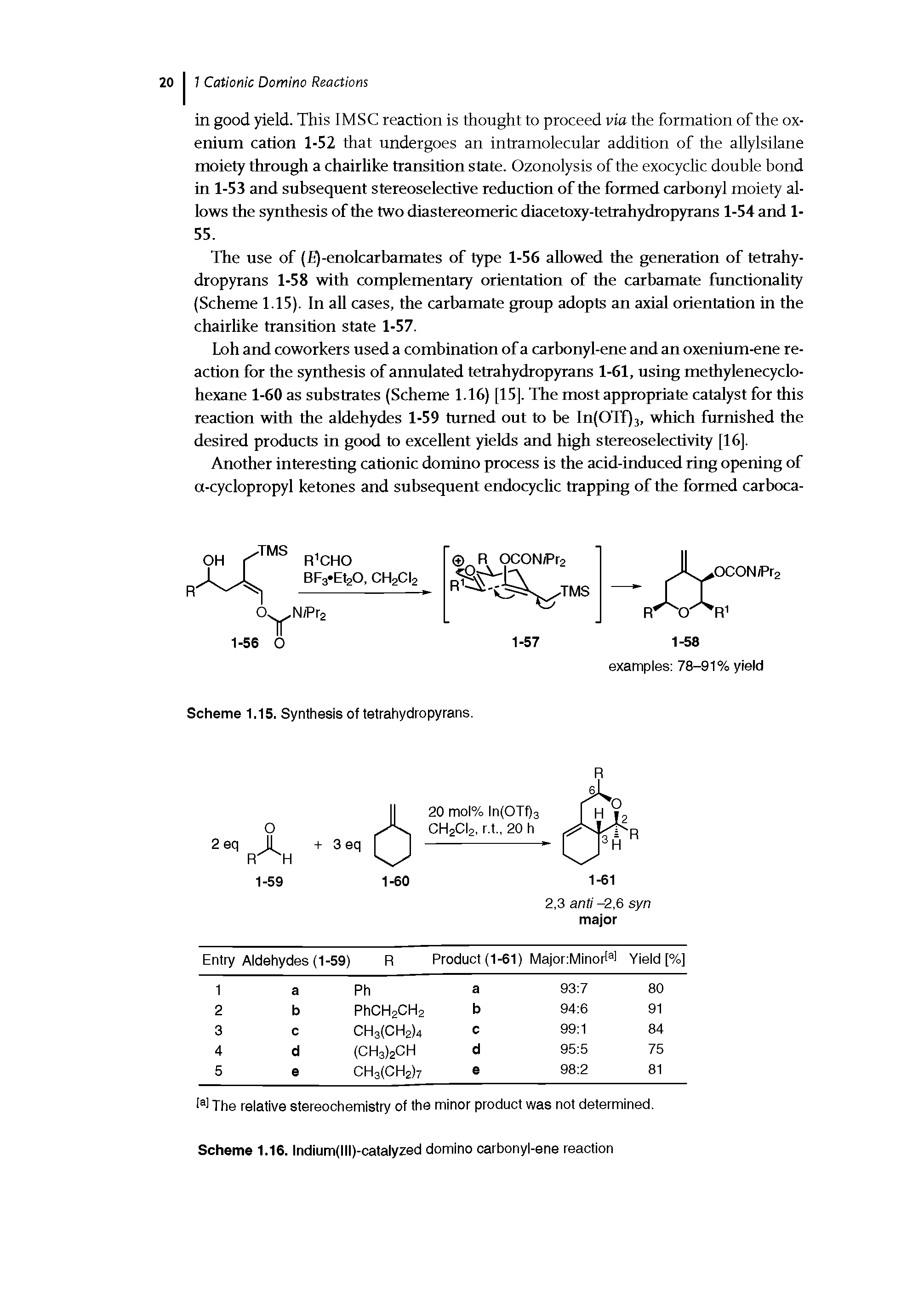 Scheme 1.16. Indium(lll)-catalyzed domino carbonyl-ene reaction...