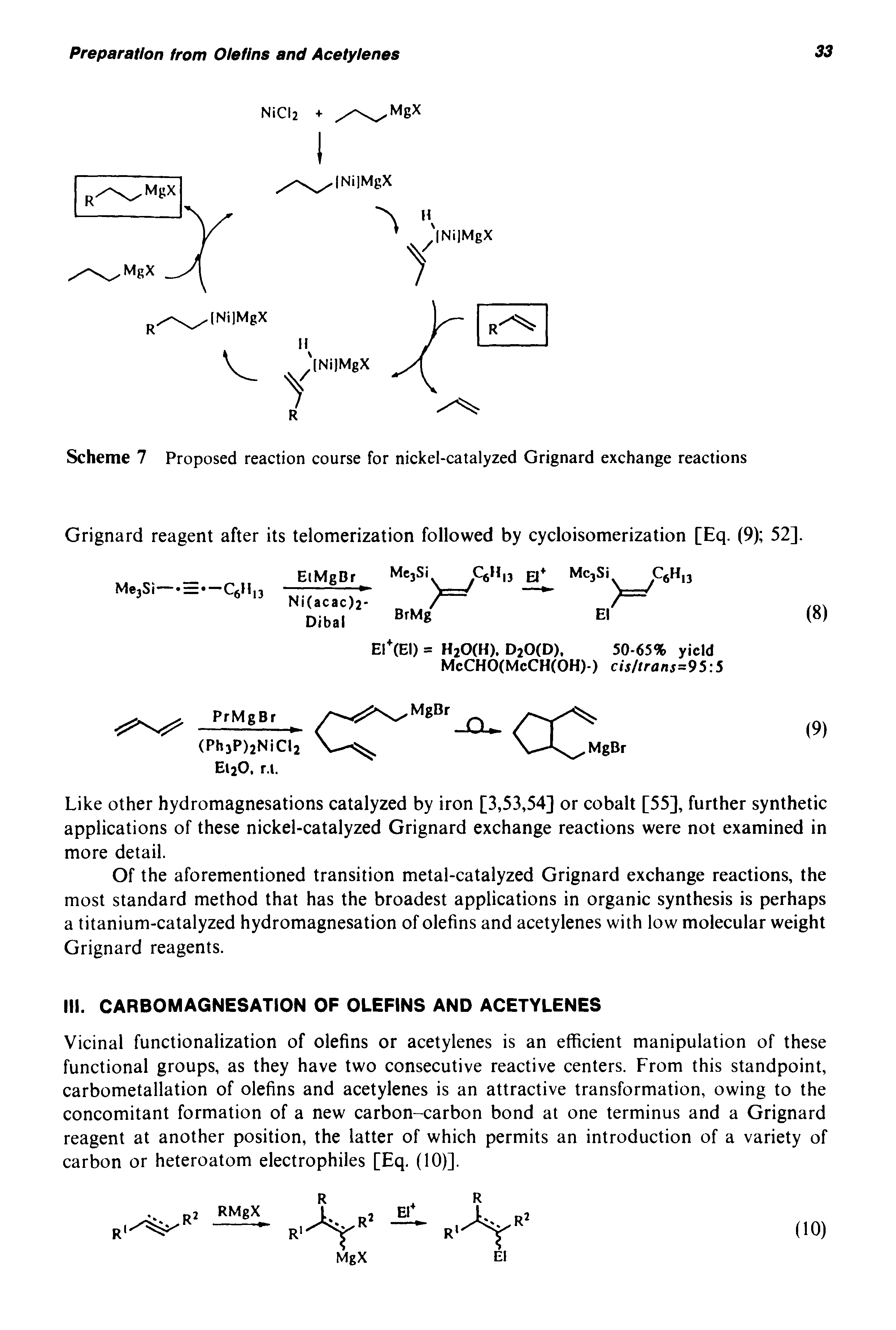 Scheme 7 Proposed reaction course for nickel-catalyzed Grignard exchange reactions...