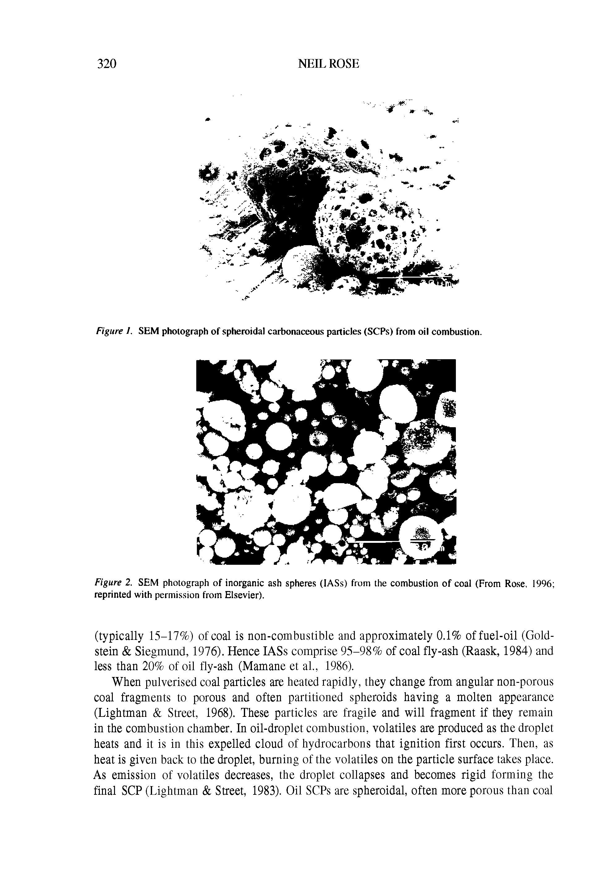 Figure 2. SEM photograph of inorganic ash spheres (IASs) from the combustion of coal (From Rose, 1996 reprinted with permission from Elsevier).